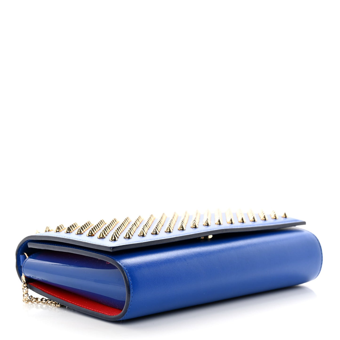 Calfskin Spikes Paloma Clutch Blue