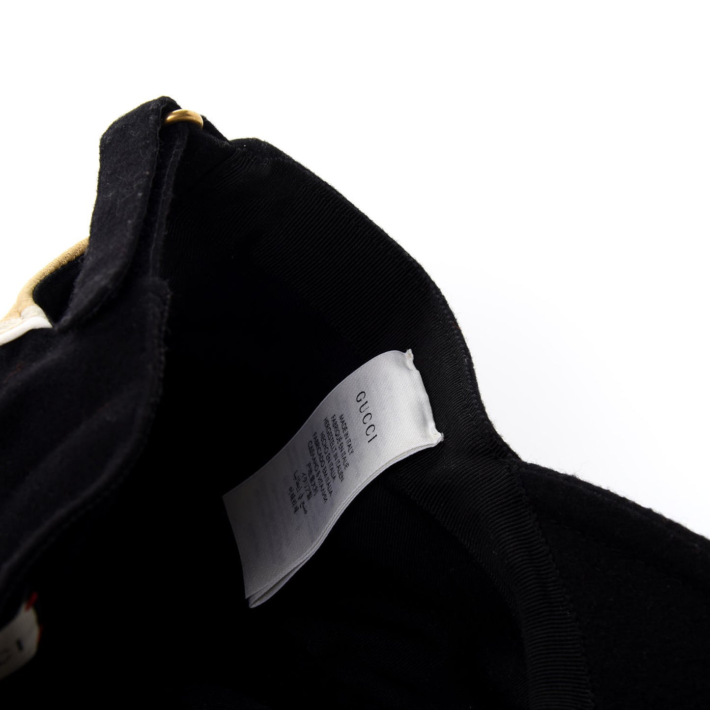 Wool Interlocking GG Stripe Baseball Hat L Black