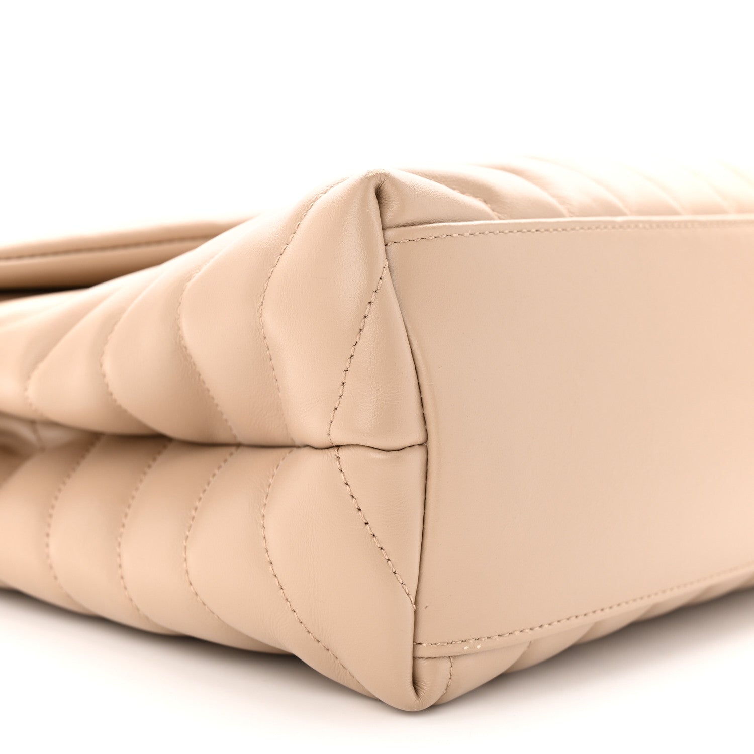 Saint Laurent Calfskin Y Quilted Monogram Medium Loulou Chain Satchel Dark Beige 9 of 12