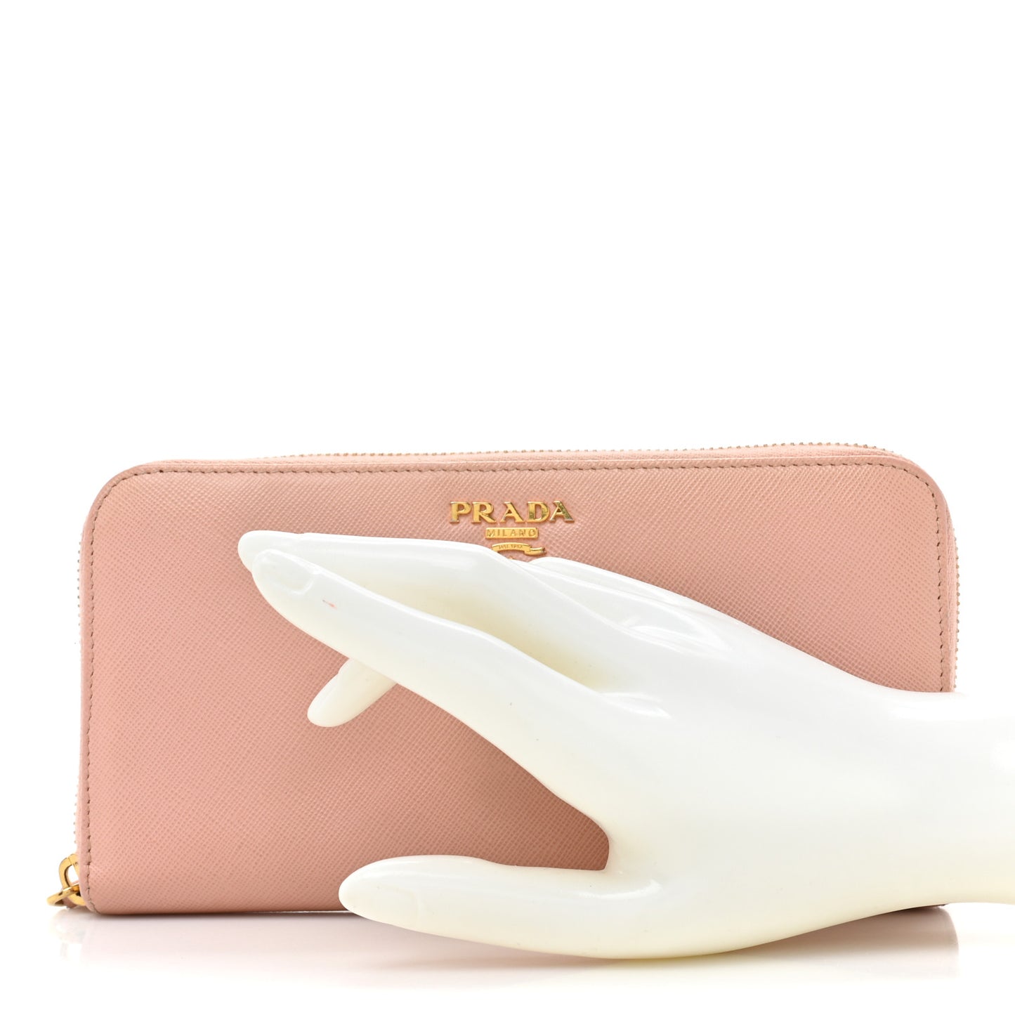 Saffiano Metal Zip Around Wallet Orchidea
