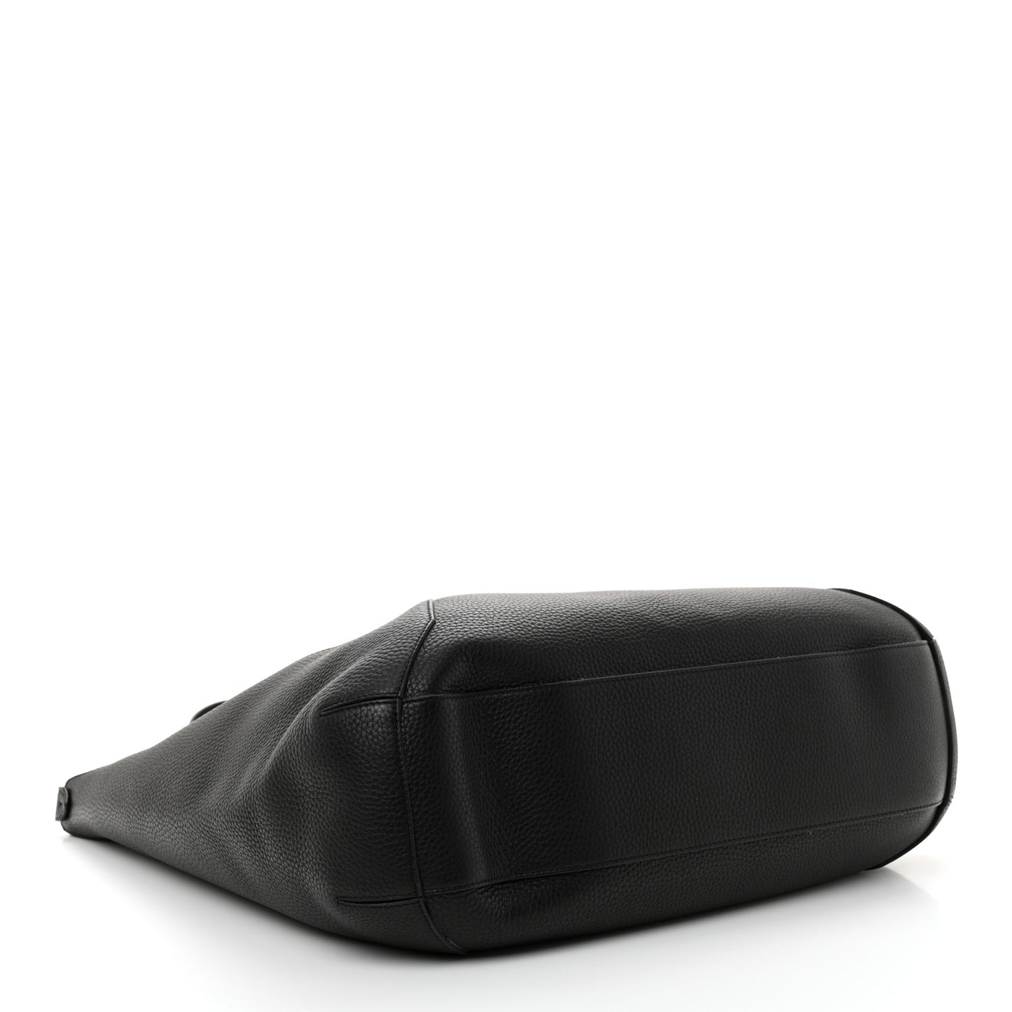 Grained Calfskin Medium Edge Tote Black