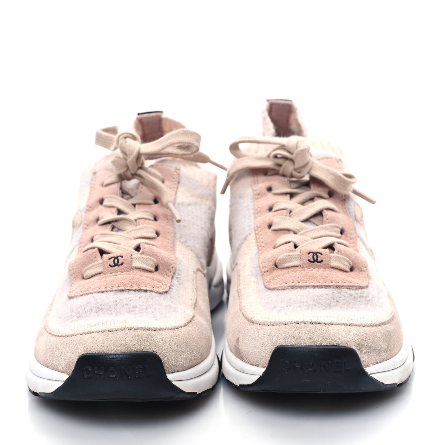 Mesh Suede Fabric Womens CC Sneakers 38 Light Pink