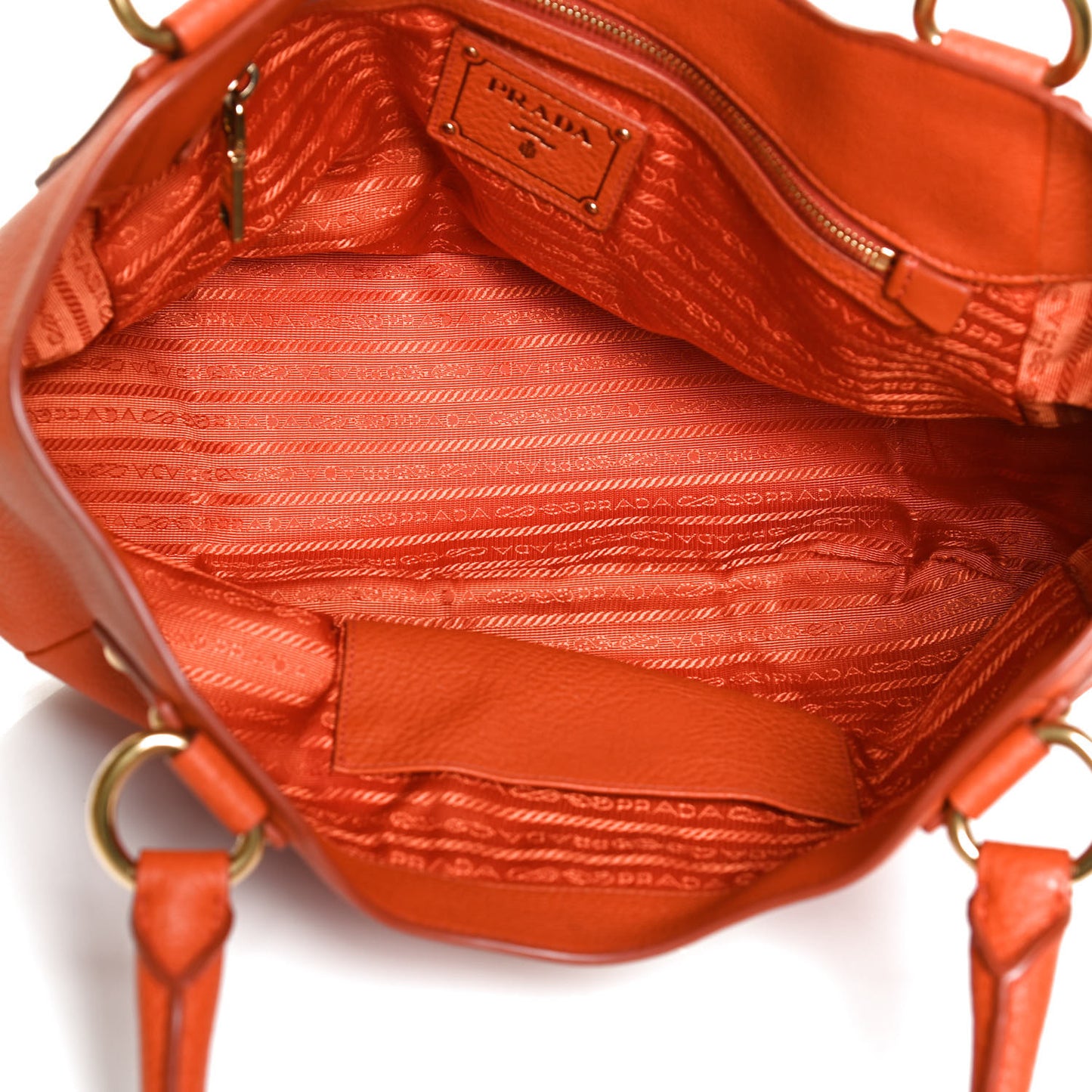 Vitello Daino Pushlock Tote Papaya