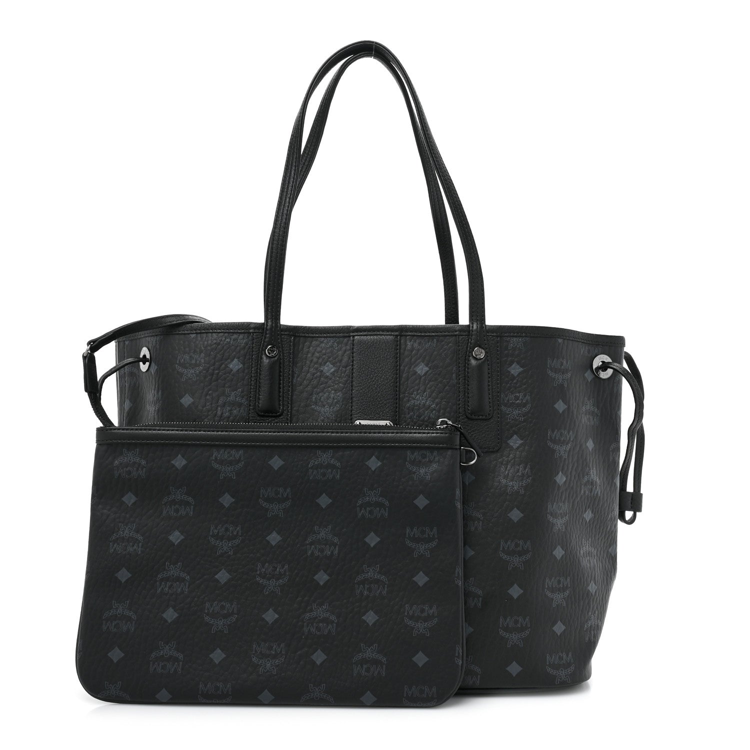MCM Visetos Medium Liz Reversible Shopper Tote Black 3 of 16