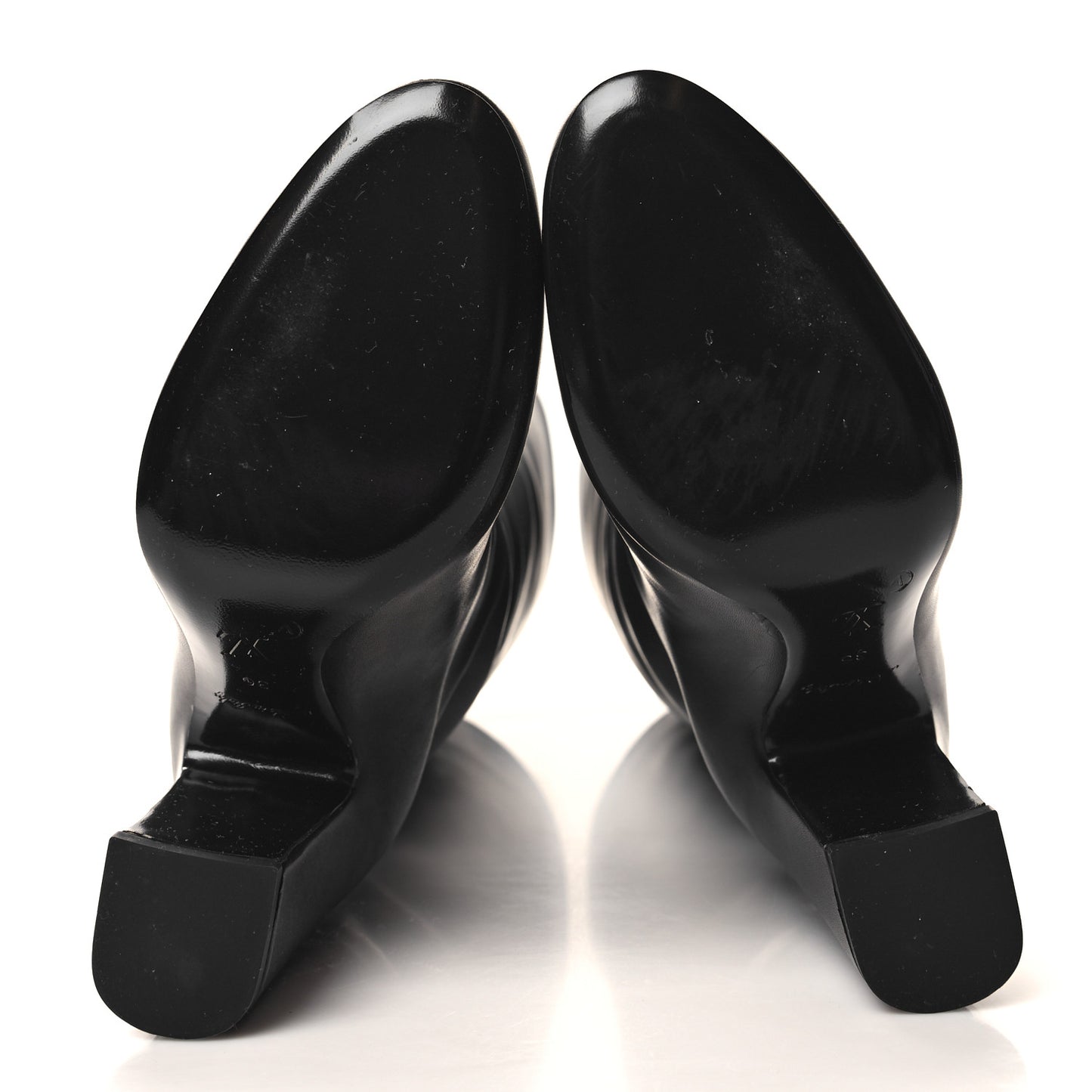 Calfskin Patent Monogram Donna High Boots 36 Black