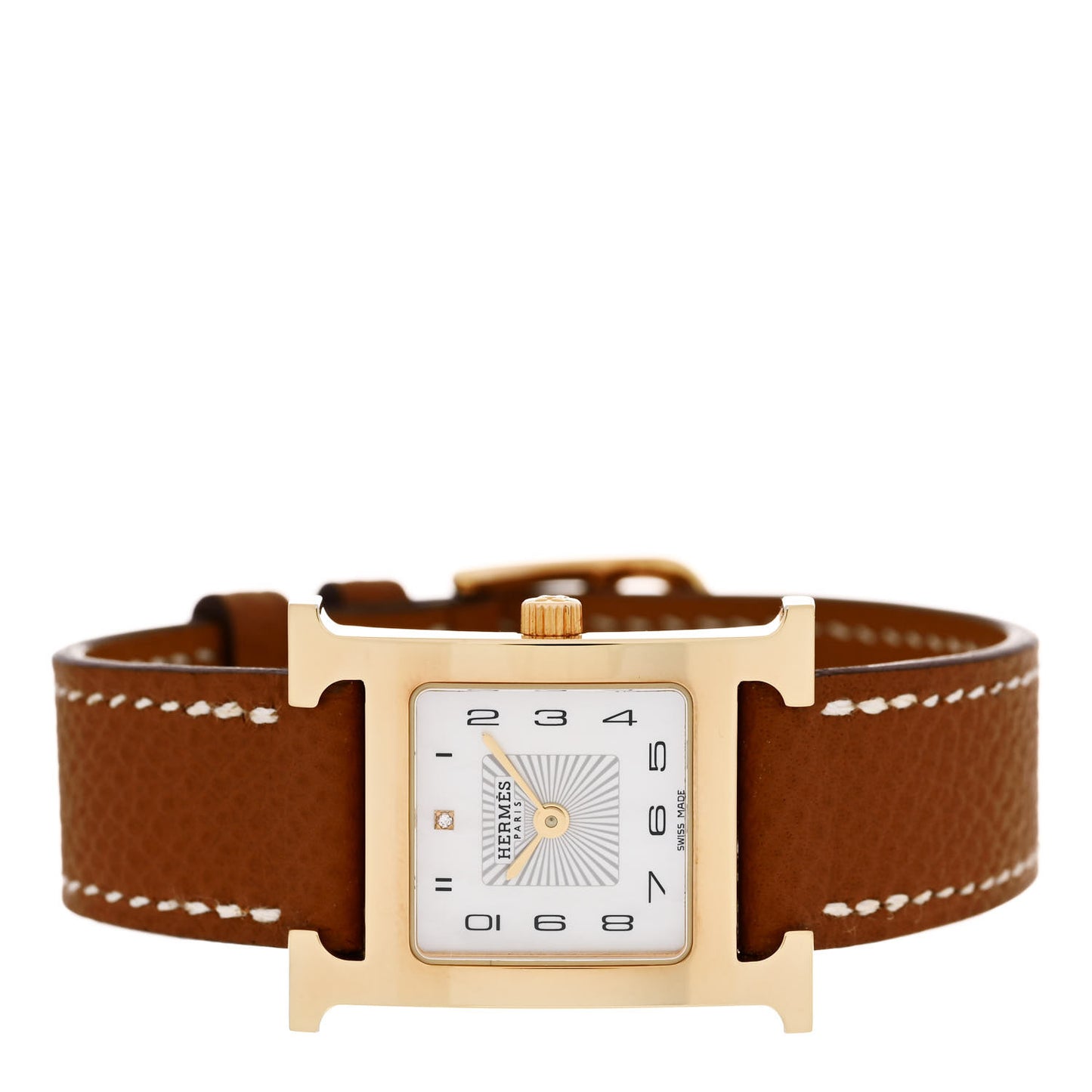 Stainless Steel Epsom 21mm Heure H Hour Quartz Watch Gold