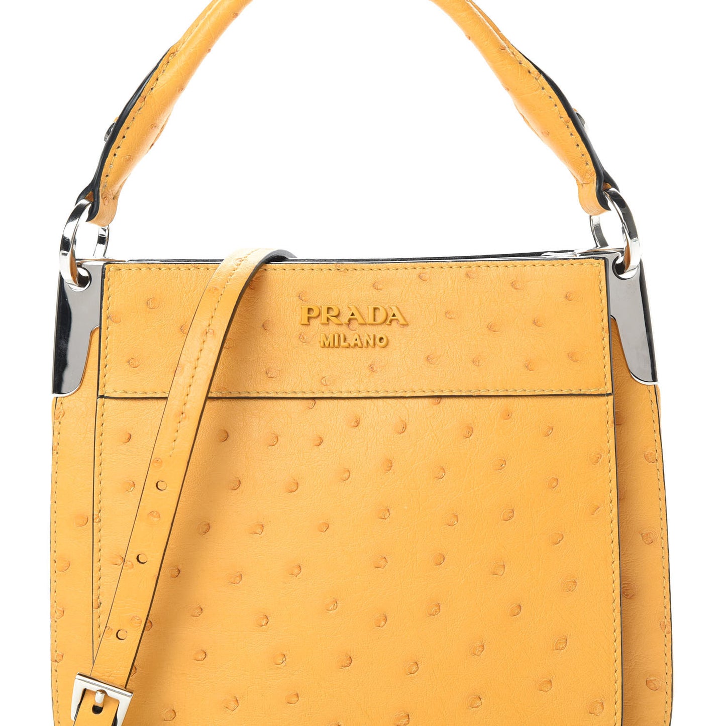 Ostrich Small Margit Hobo Shoulder Bag Mimosa