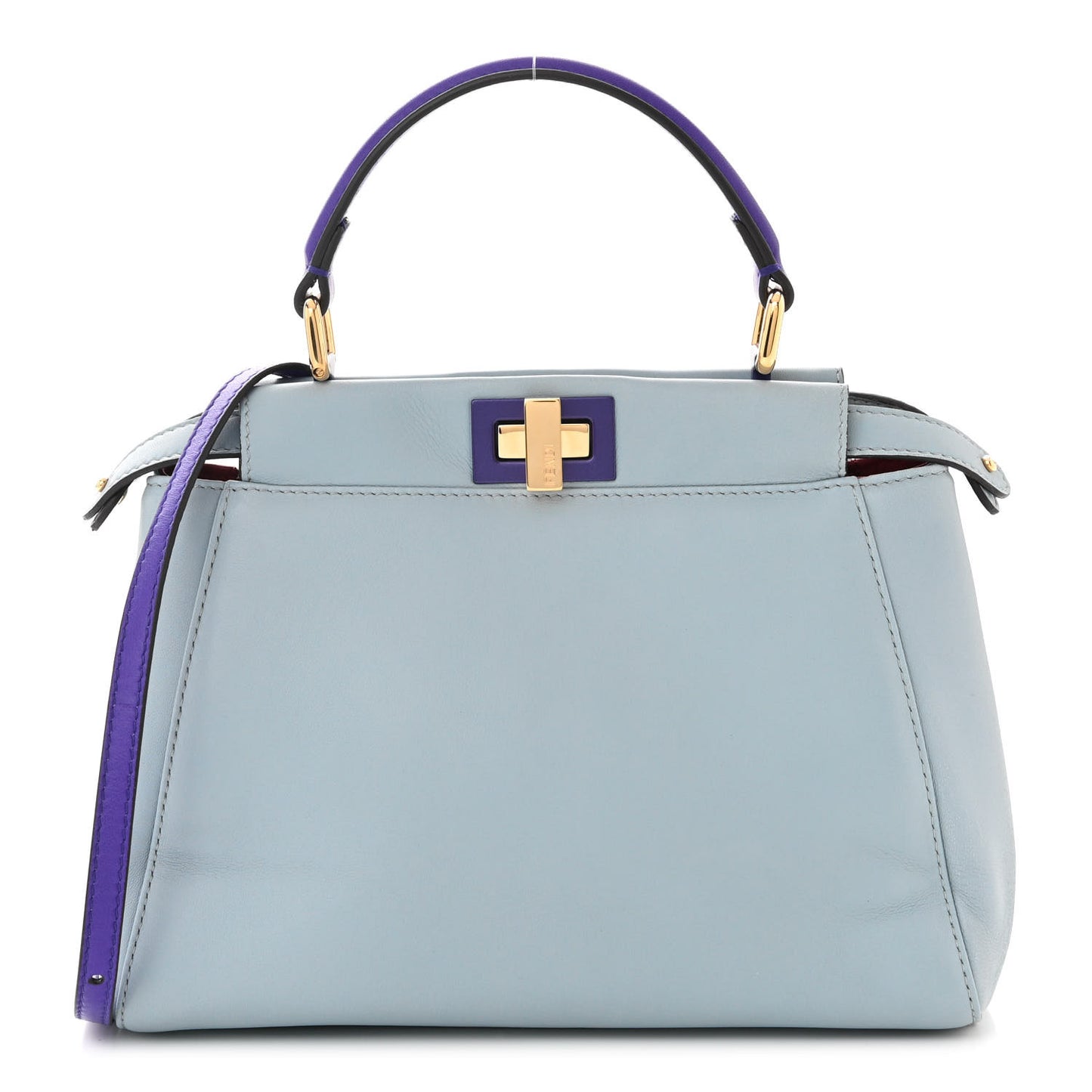 Nappa Colorblock Mini Peekaboo Iconic Satchel Polvere Purple Rain Ruby