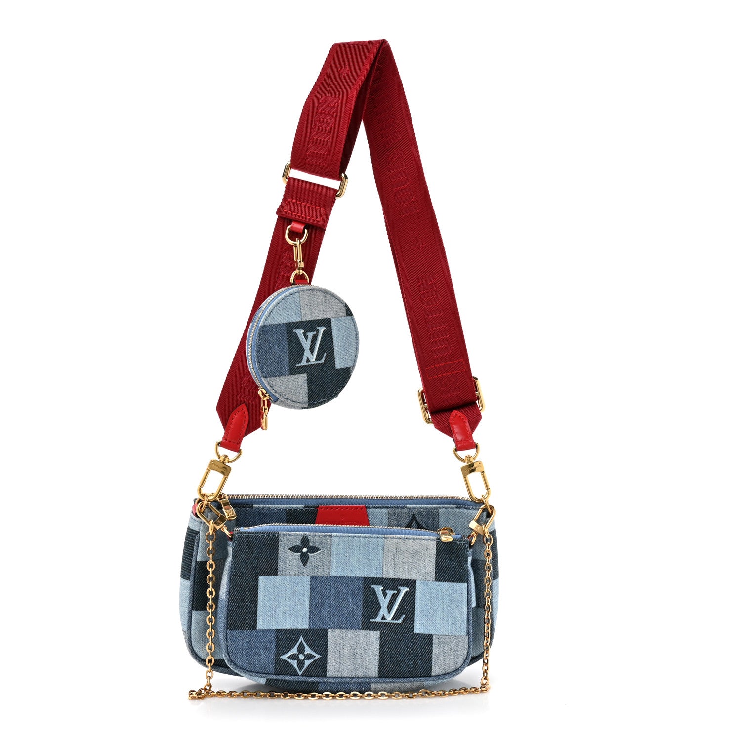 Louis Vuitton Denim Damier Monogram Patchwork Multi Pochette 