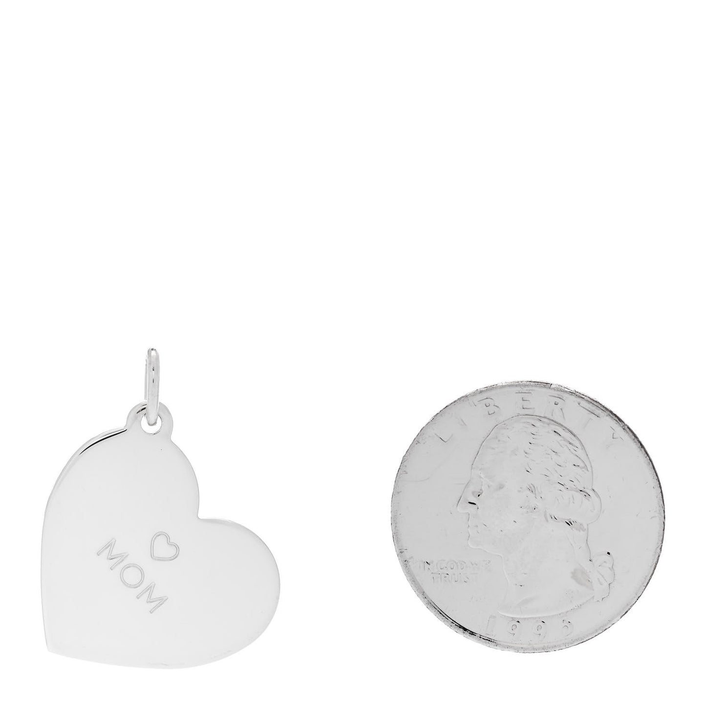 Sterling Silver Mom Heart Charm