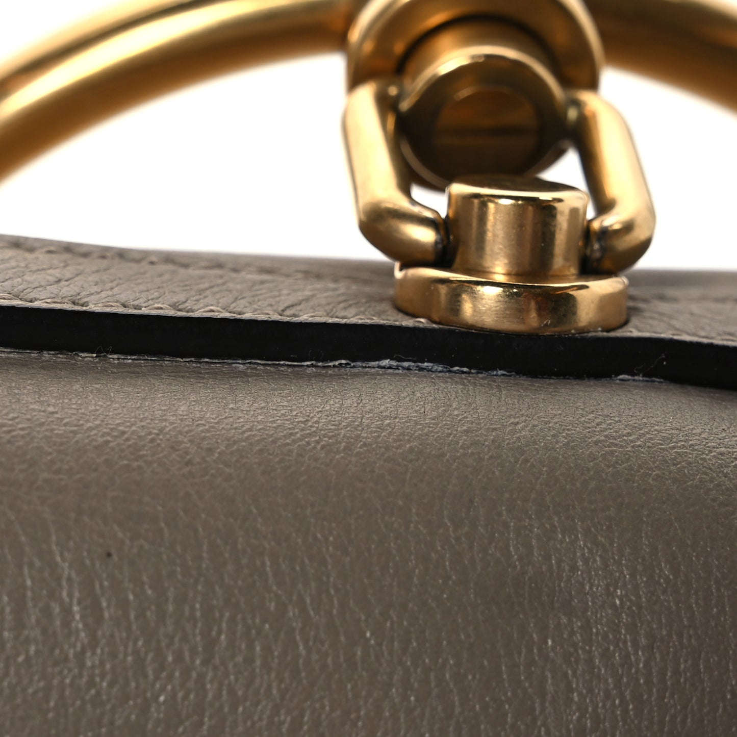 Calfskin Suede Small Nile Bracelet Bag Motty Grey