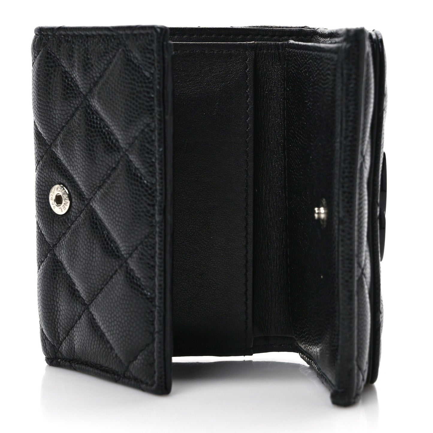 Caviar Quilted My Everything Small Flap Wallet Black