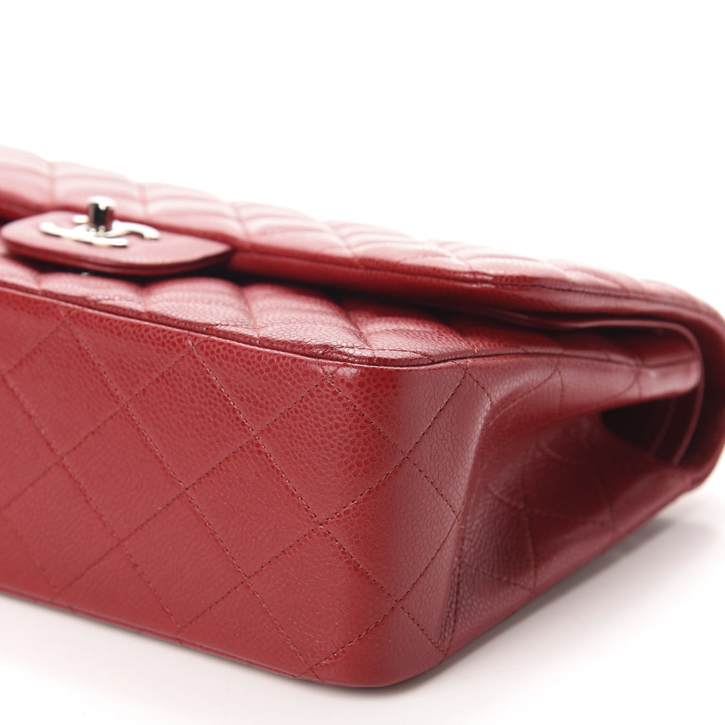 Caviar Quilted Jumbo Double Flap Red