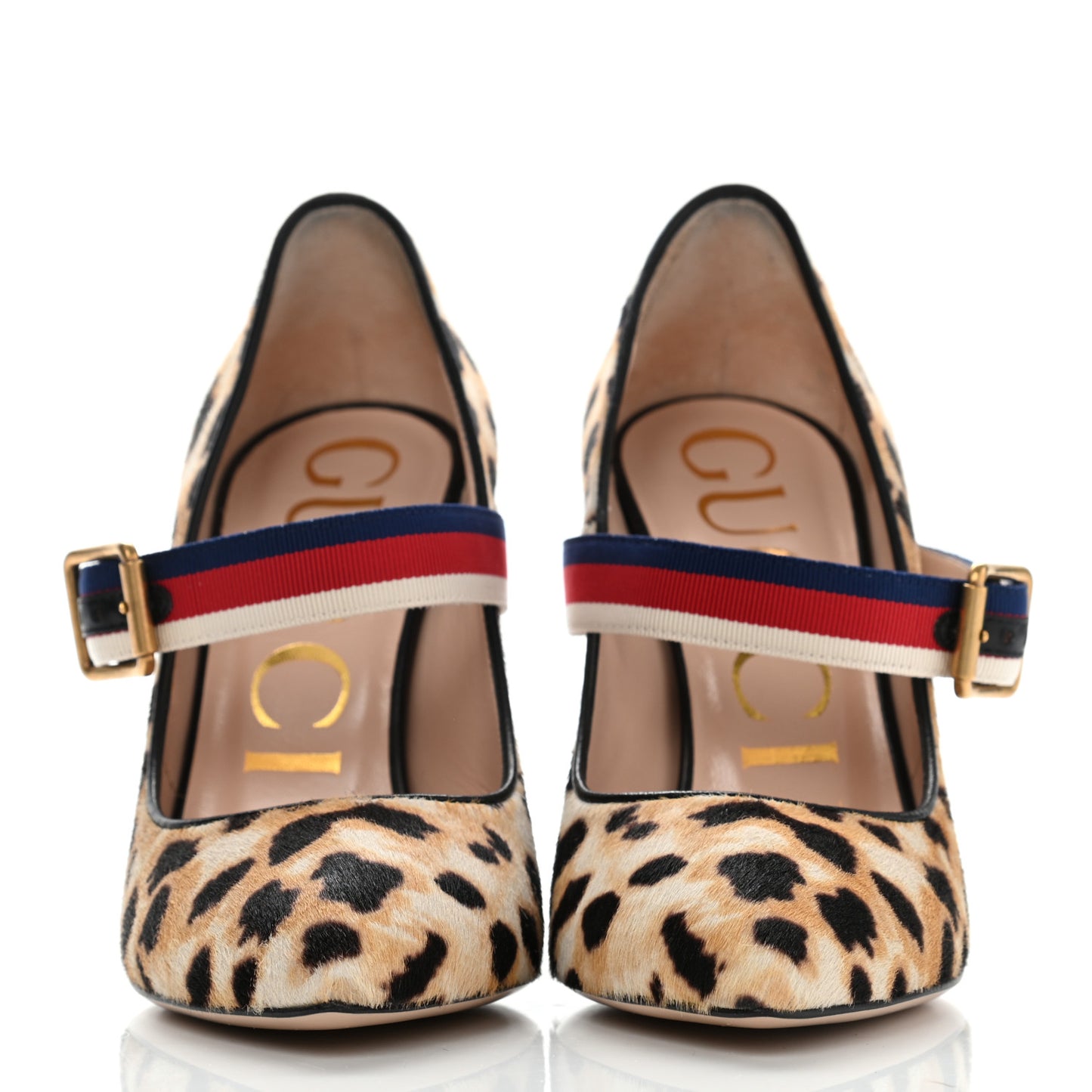 Calf Hair Leopard Print Sylvie High Heel Slingback Pumps 36.5 Naturale Black
