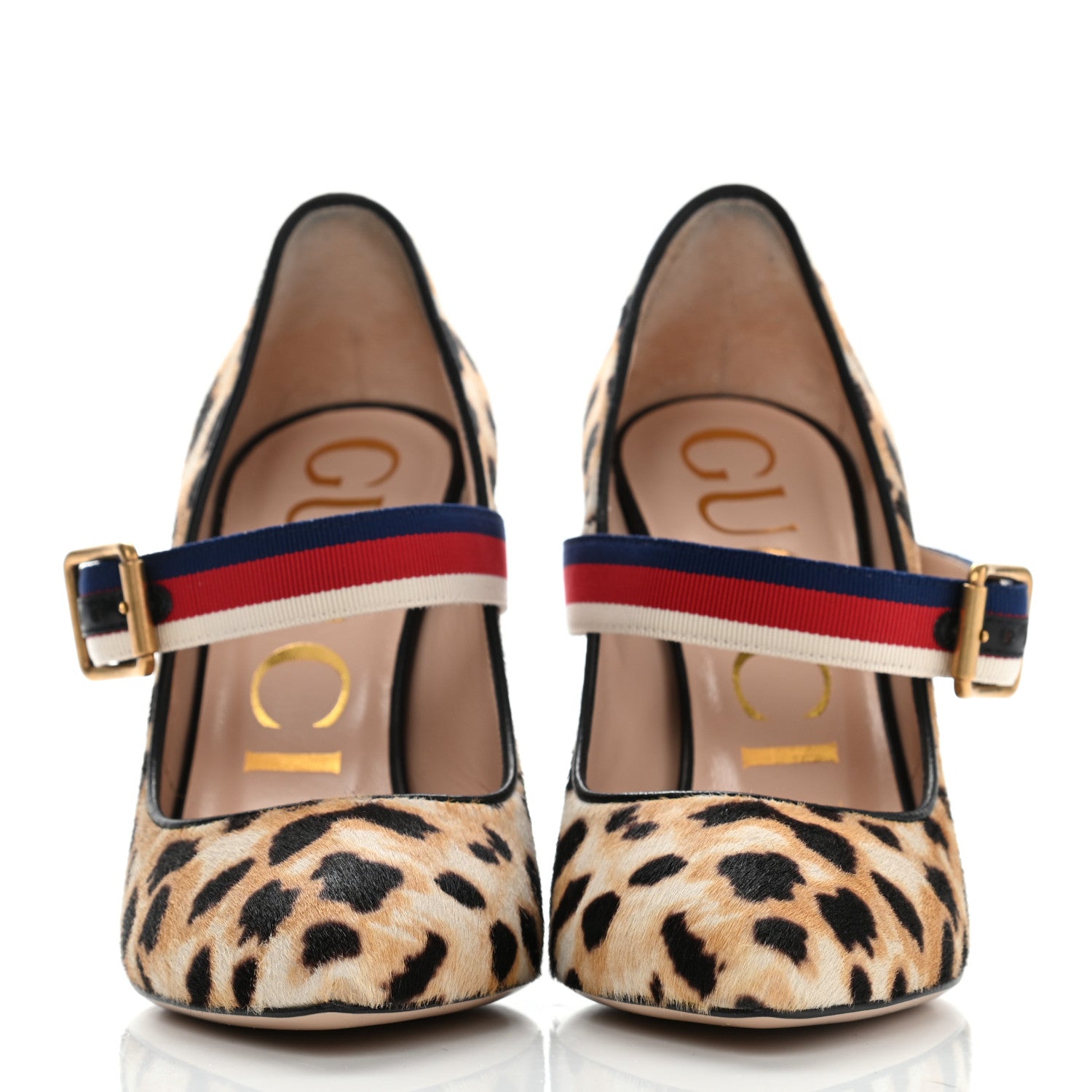 Gucci Calf Hair Leopard Print Sylvie High Heel Slingback Pumps 36.5 Naturale Black 2 of 12