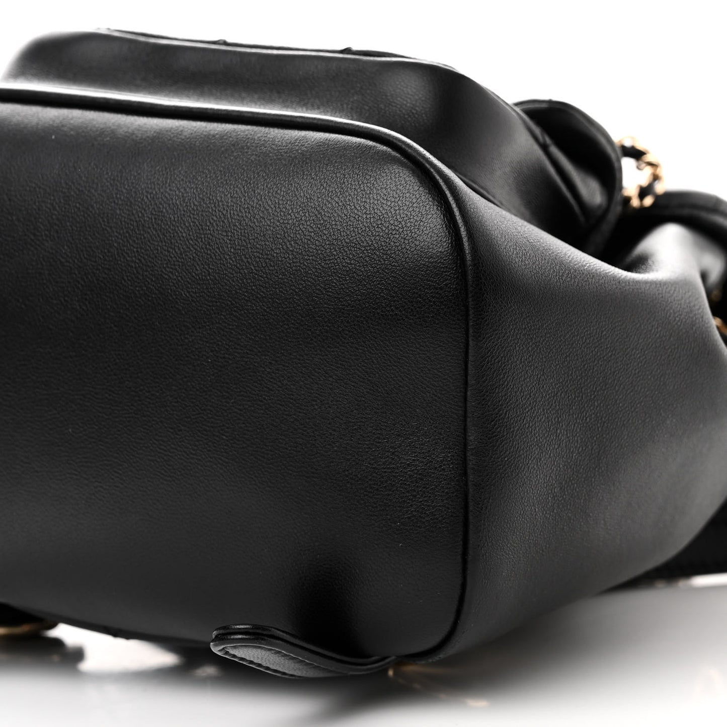 Lambskin Quilted Small Duma Drawstring Backpack Black