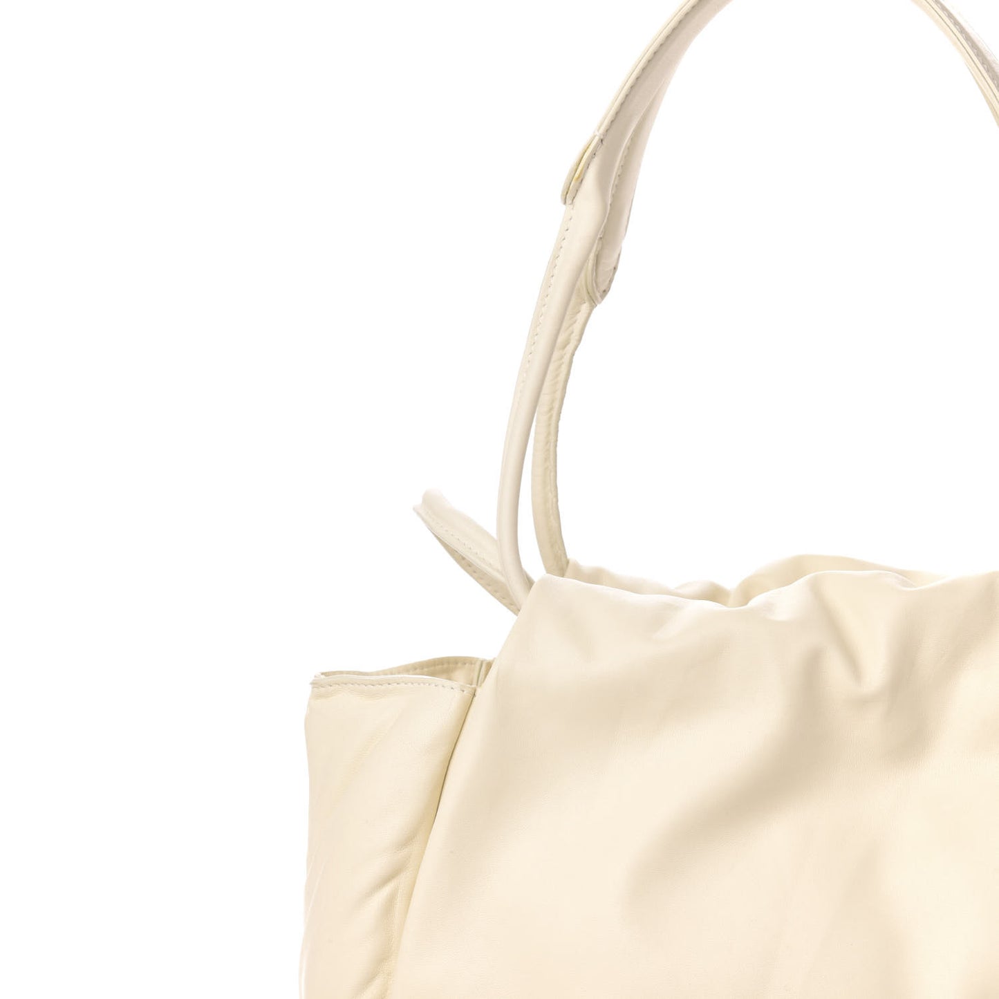 Goatskin Pillow Bucket Bag White