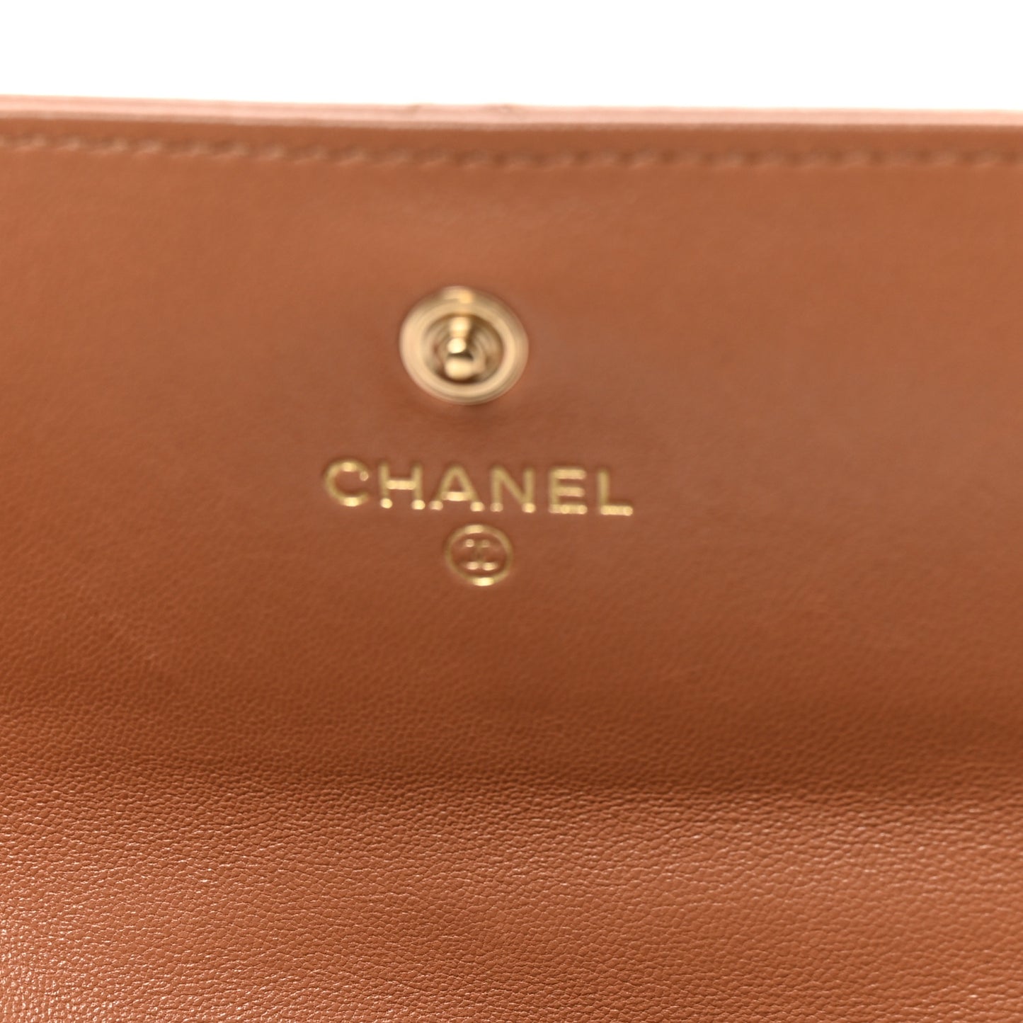 Lambskin Quilted Chanel 19 Flap Wallet Brown