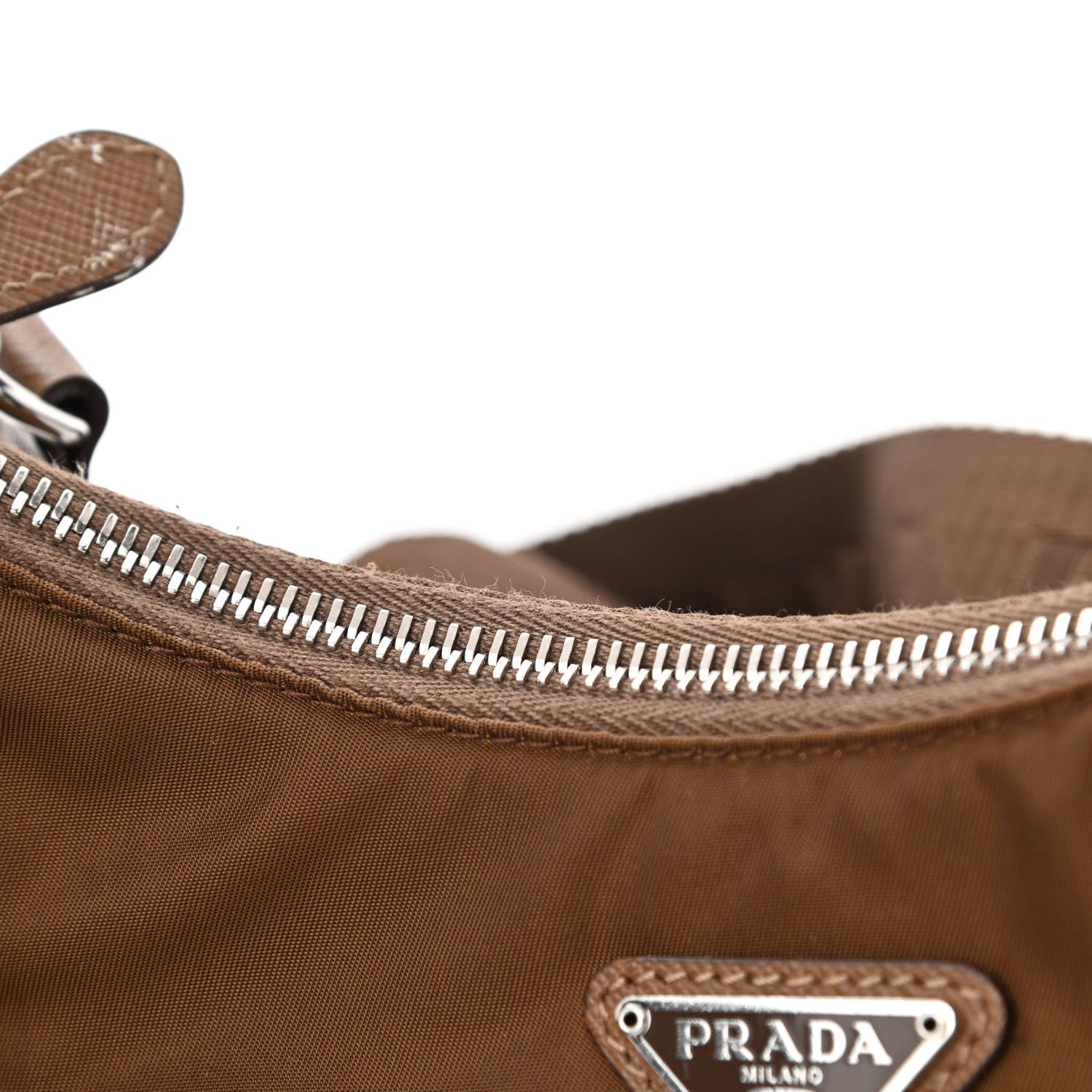 Prada Tessuto Nylon Saffiano Re-Edition 2005 Shoulder Bag Cacao 16 of 16