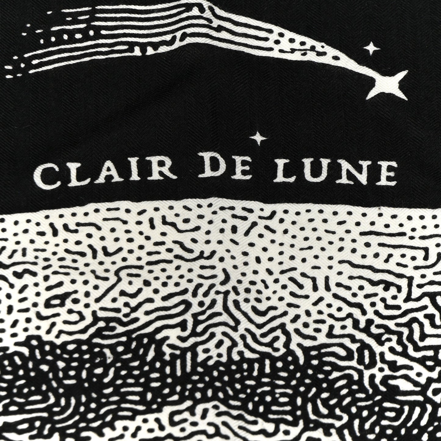Silk Cashmere Clair De Lune Shawl 140 Black White