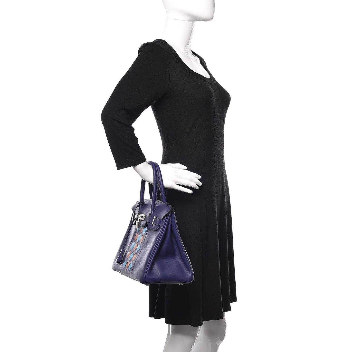 Swift Epsom Tressage Birkin 30 Bleu Encre Bleu Du Nord Gold