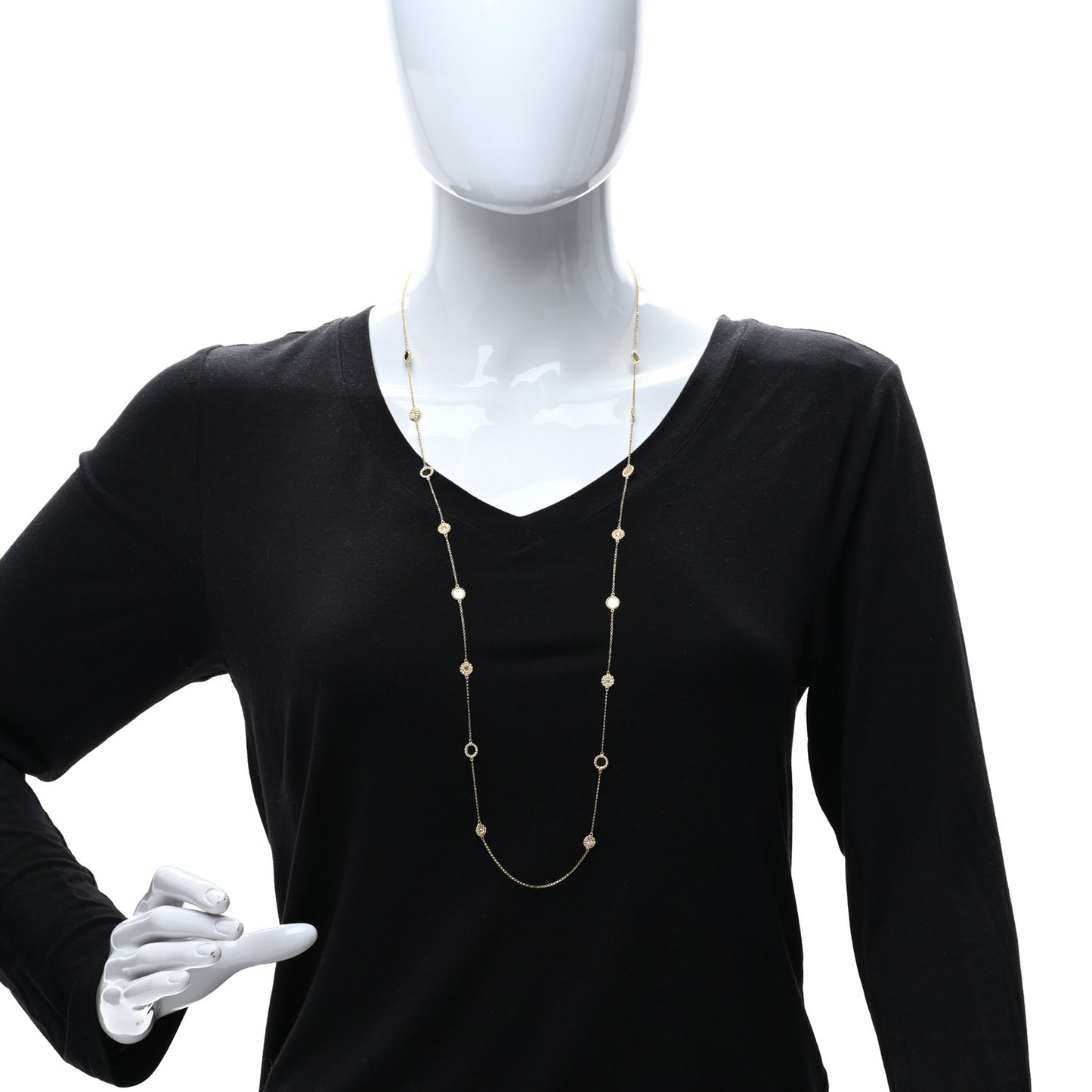 18K Yellow Gold Diamond New Barocco Station Necklace
