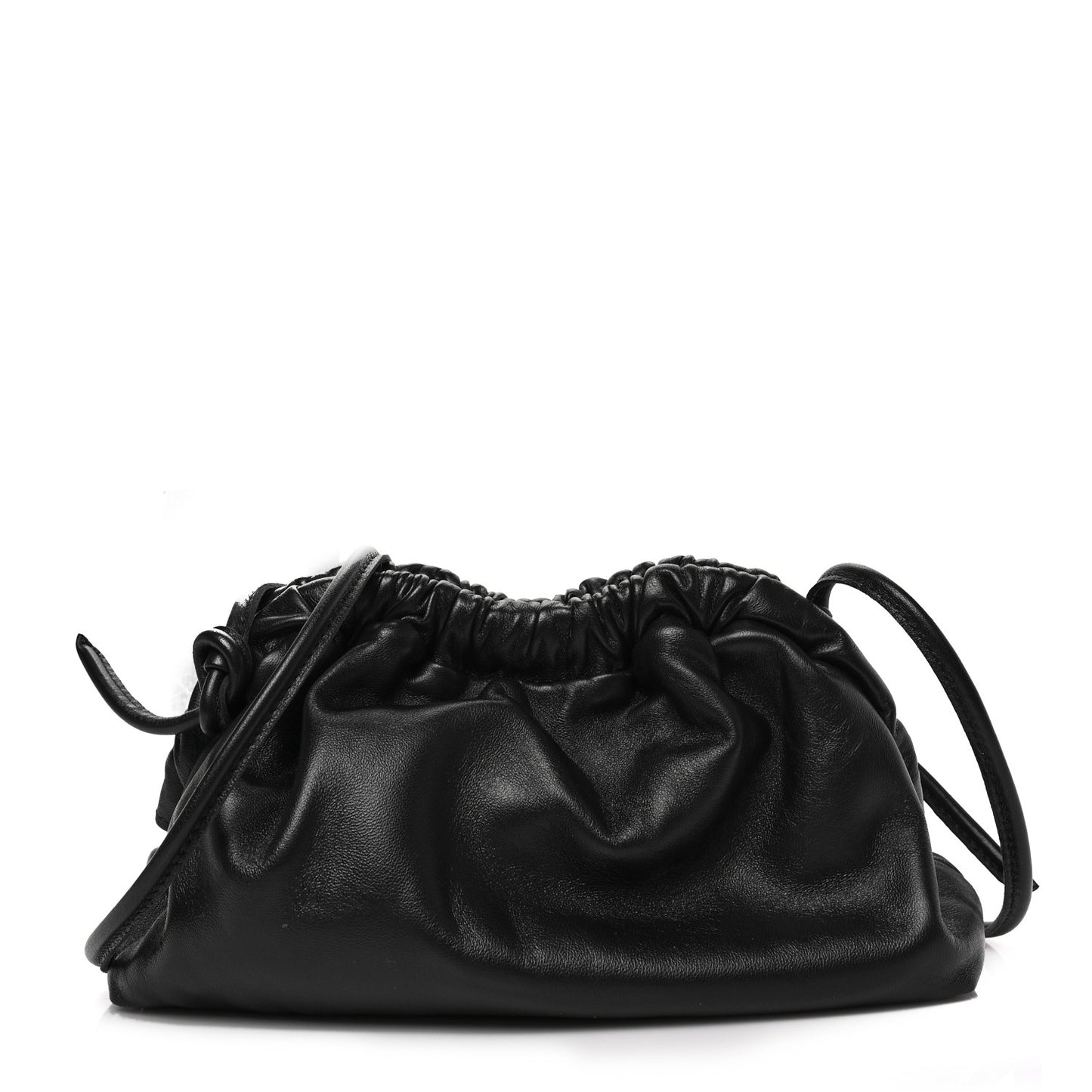 Lambskin Mini Cloud Clutch Black Flamma