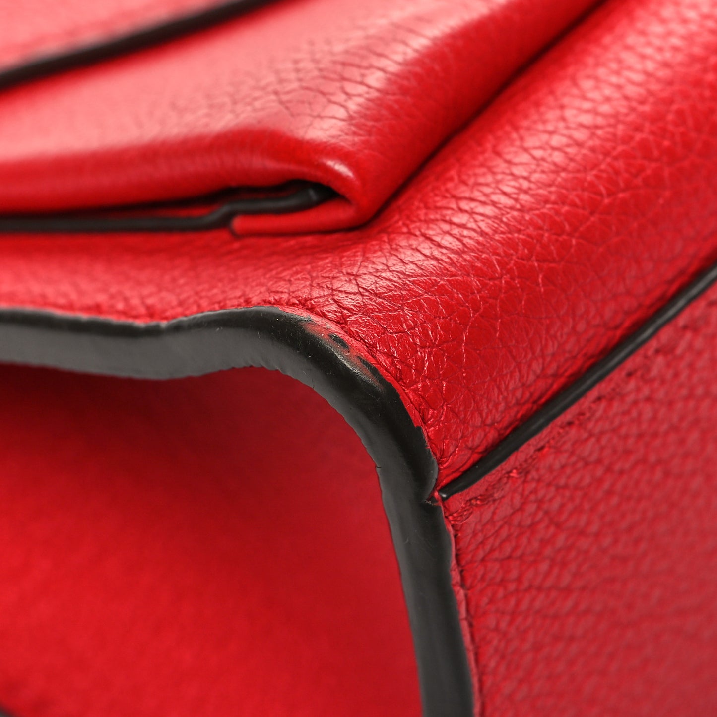 Soft Calfskin My Lockme Chain Bag BB Poppy