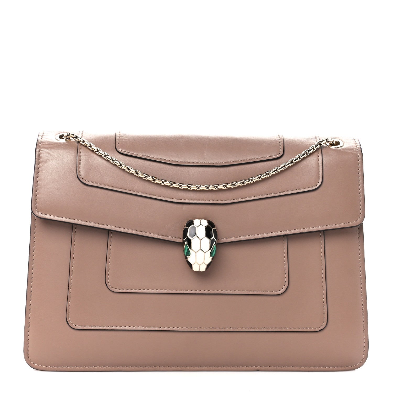 Bulgari Calfskin Serpenti Forever Crossbody Bag Beige 3 of 13