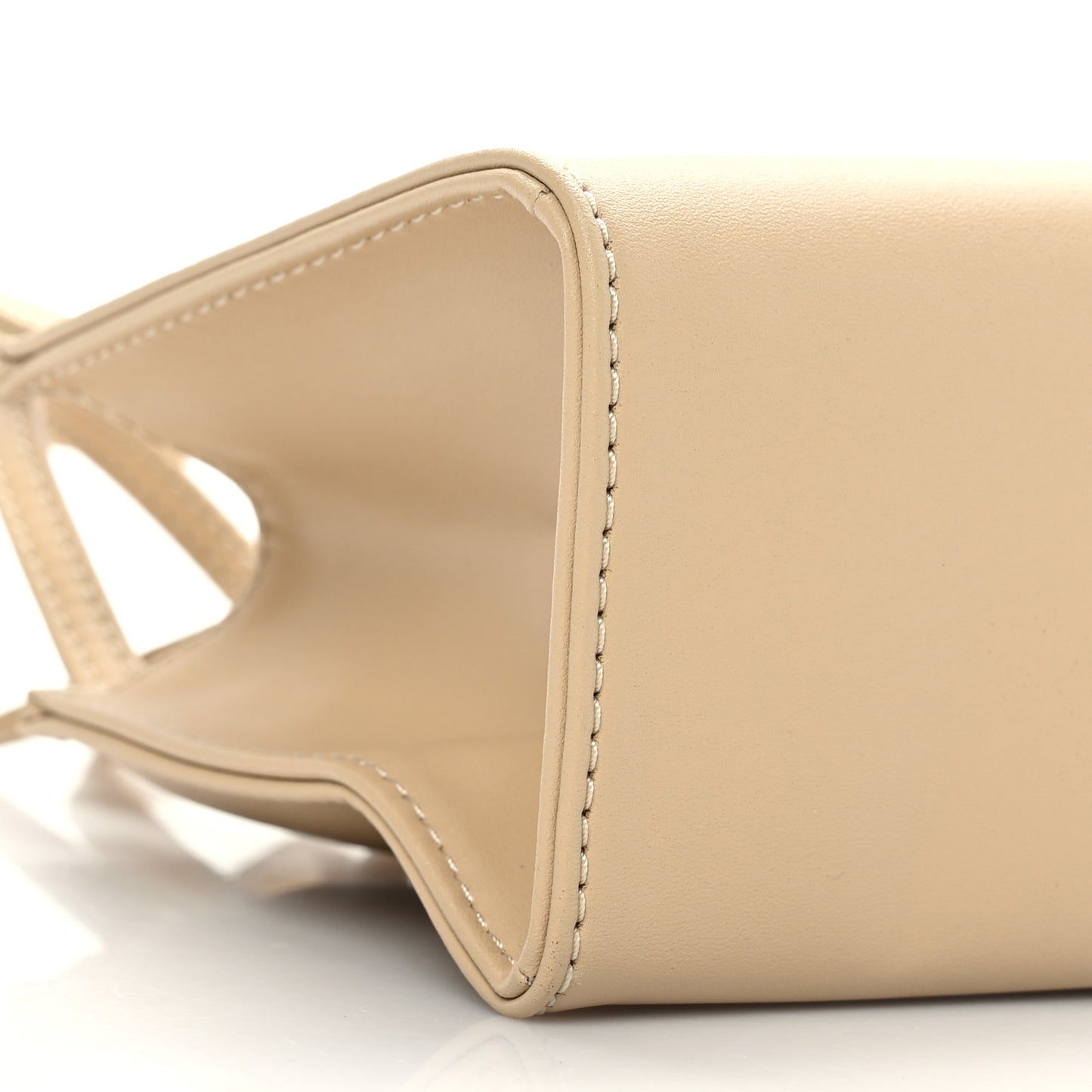 Vegan Leather Small Shopping Bag Cream