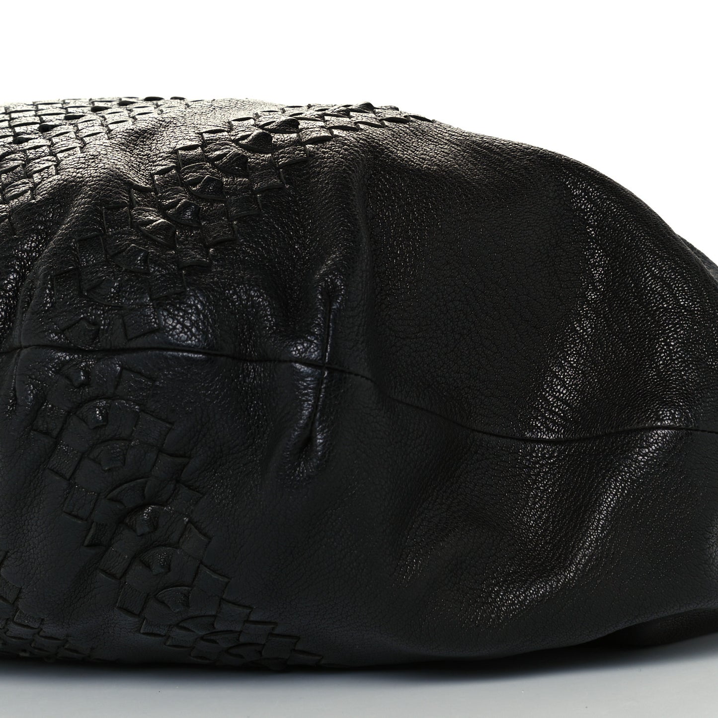 Cervo Deerskin Woven Hobo Black