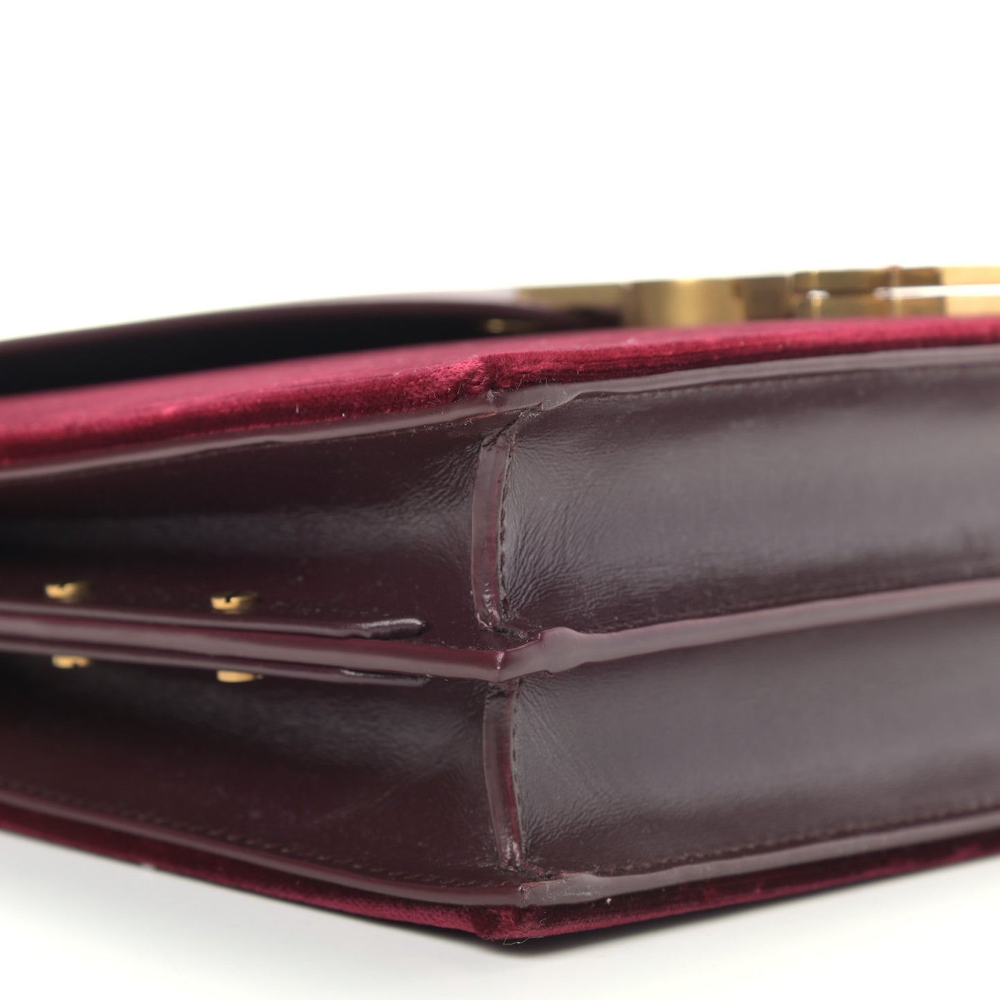 Velvet Monogram Cassandra Clasp Bag Burgundy