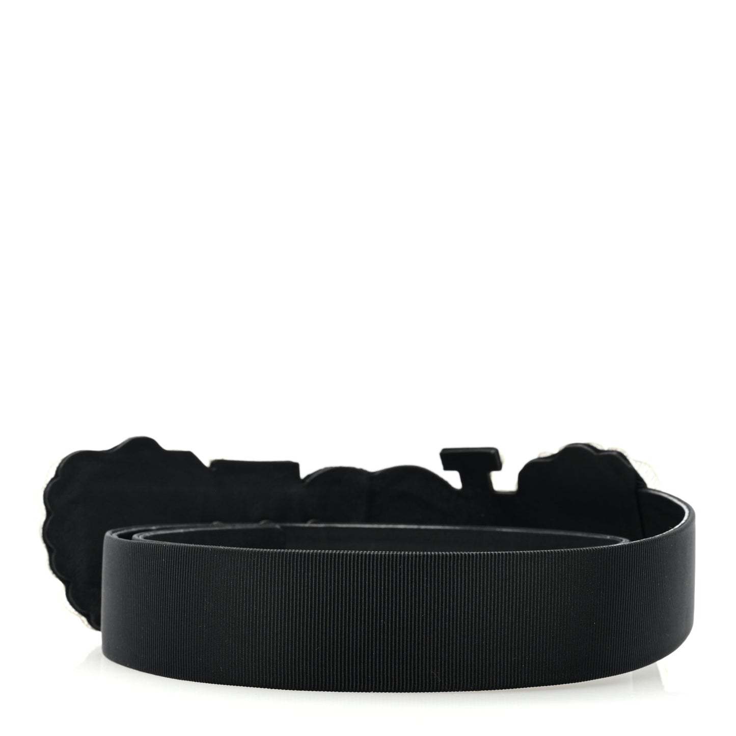 Embroidered Grosgrain Belt 90 36 Black