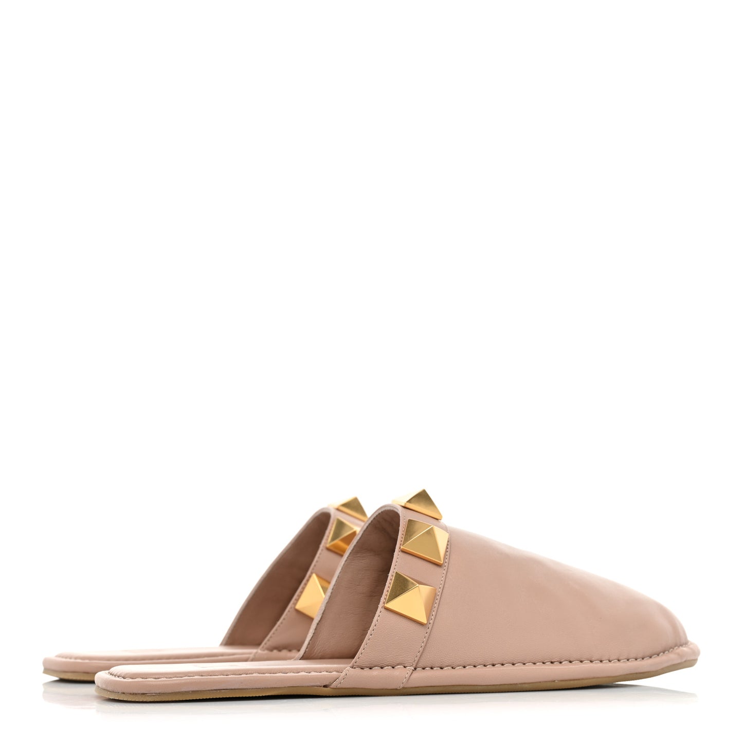 Nappa Roman Stud Flat Slippers 38.5 Rose Cannelle