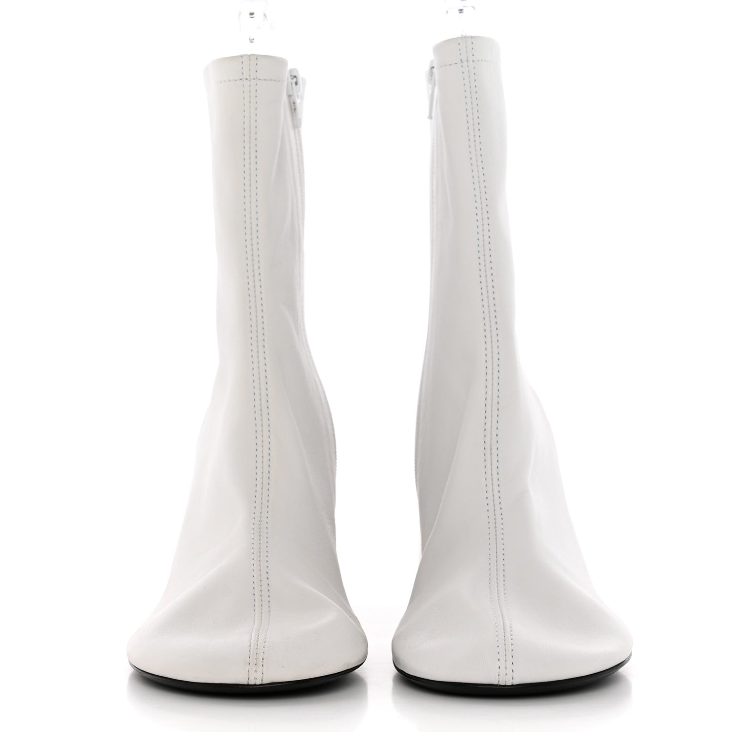 Calfskin Glove 80mm Ankle Boots 37 White
