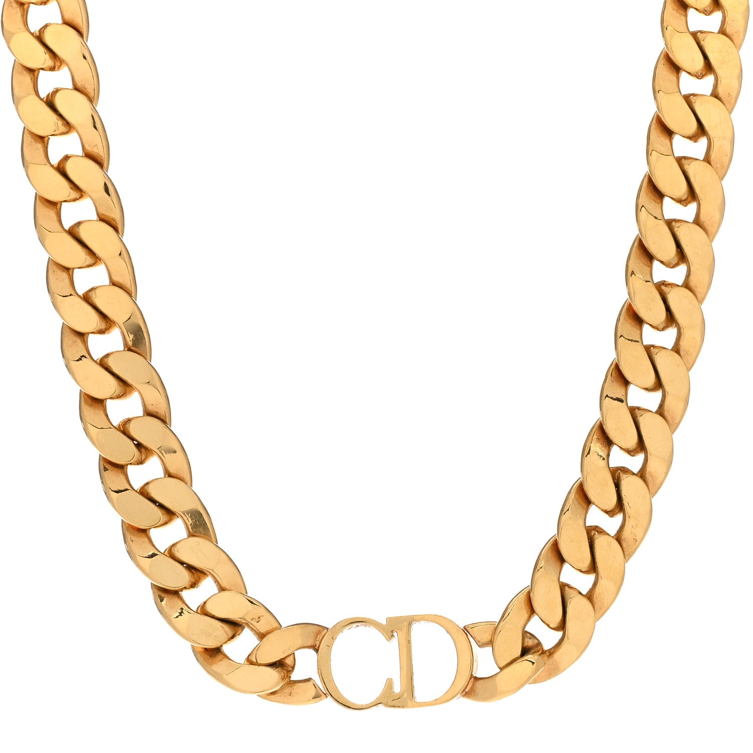 Christian Dior Metal Danseuse Etoile Chain Choker Necklace Gold 1 of 4