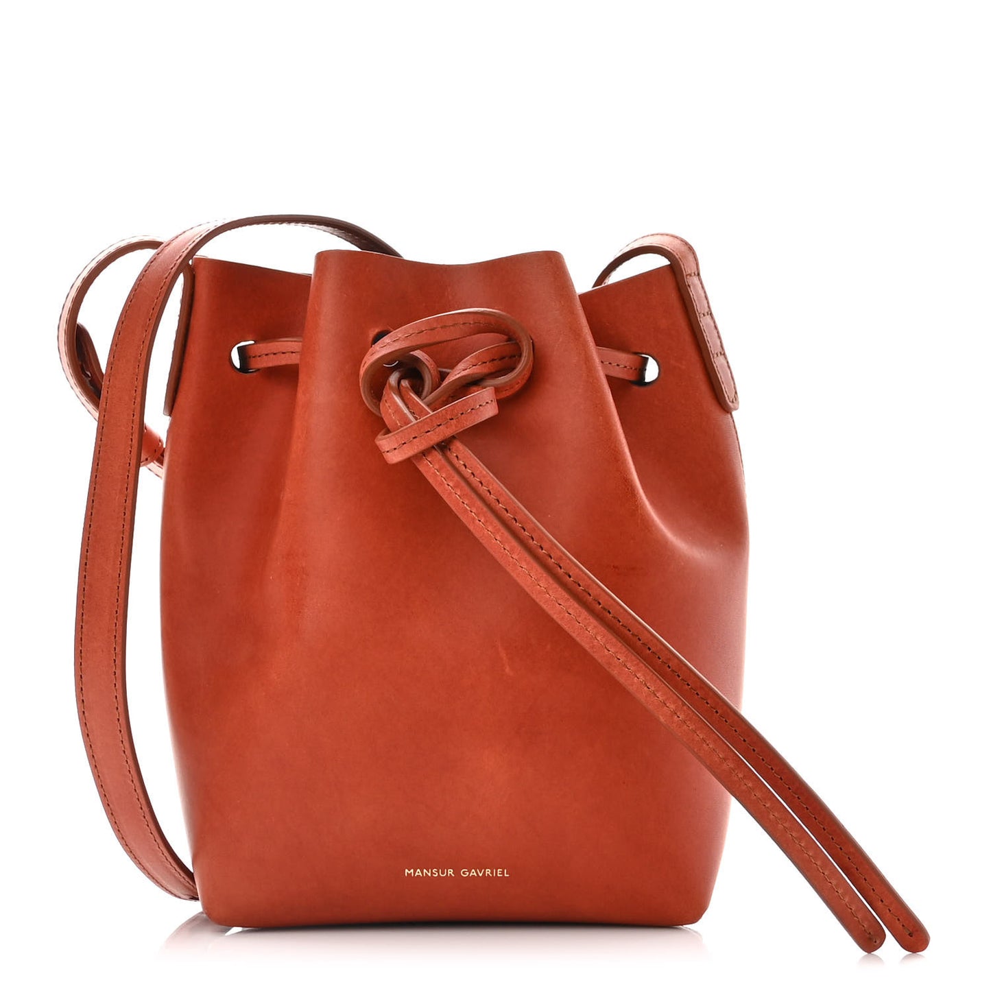 Calfskin Mini Bucket Bag Saddle
