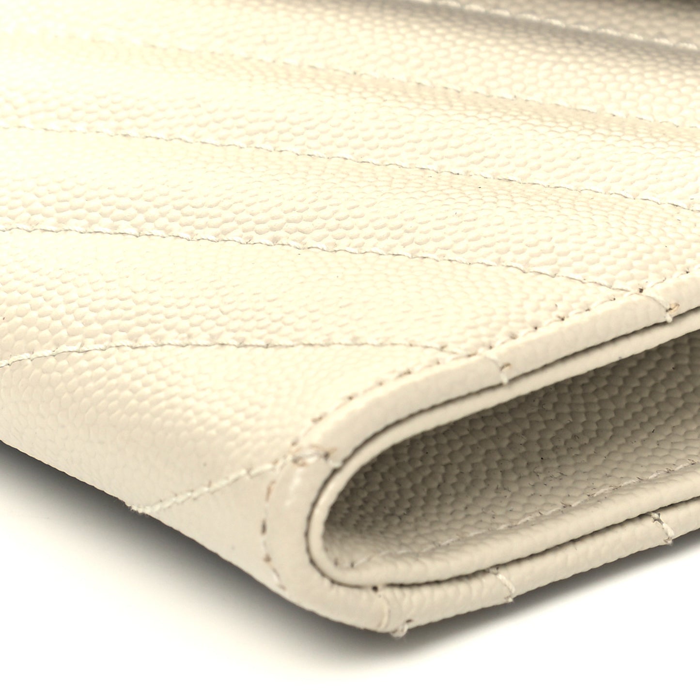 Grain De Poudre Matelasse Chevron Monogram Envelope Clutch Blanc Vintage