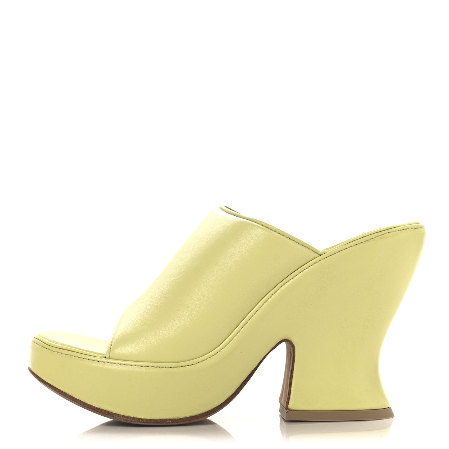 Nappa Slide Platform 115 Wedge Sandals 36 Seagrass