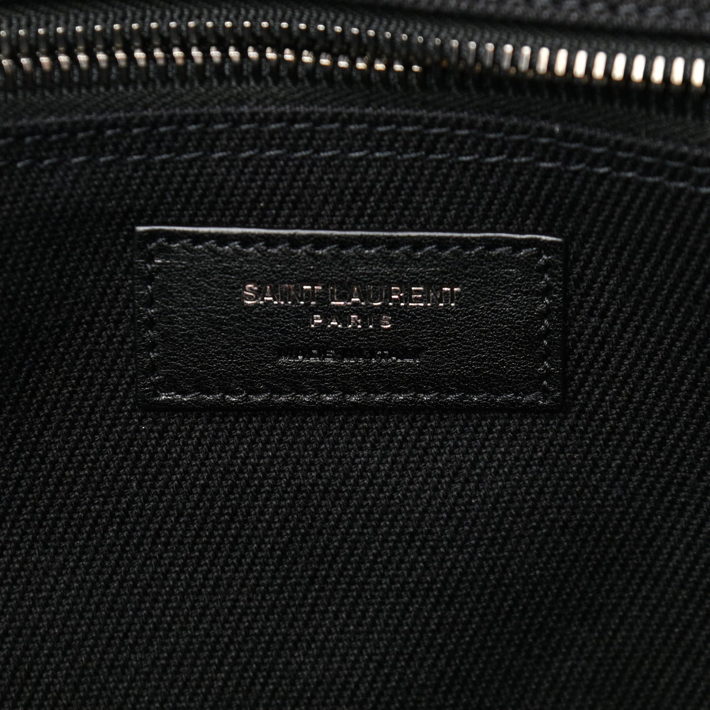 Linen Calfskin Rive Gauche Tote Black