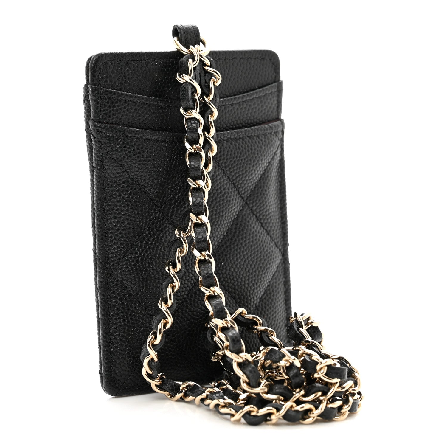 Chanel Caviar Quilted Card Holder On Chain Black 3 of 8