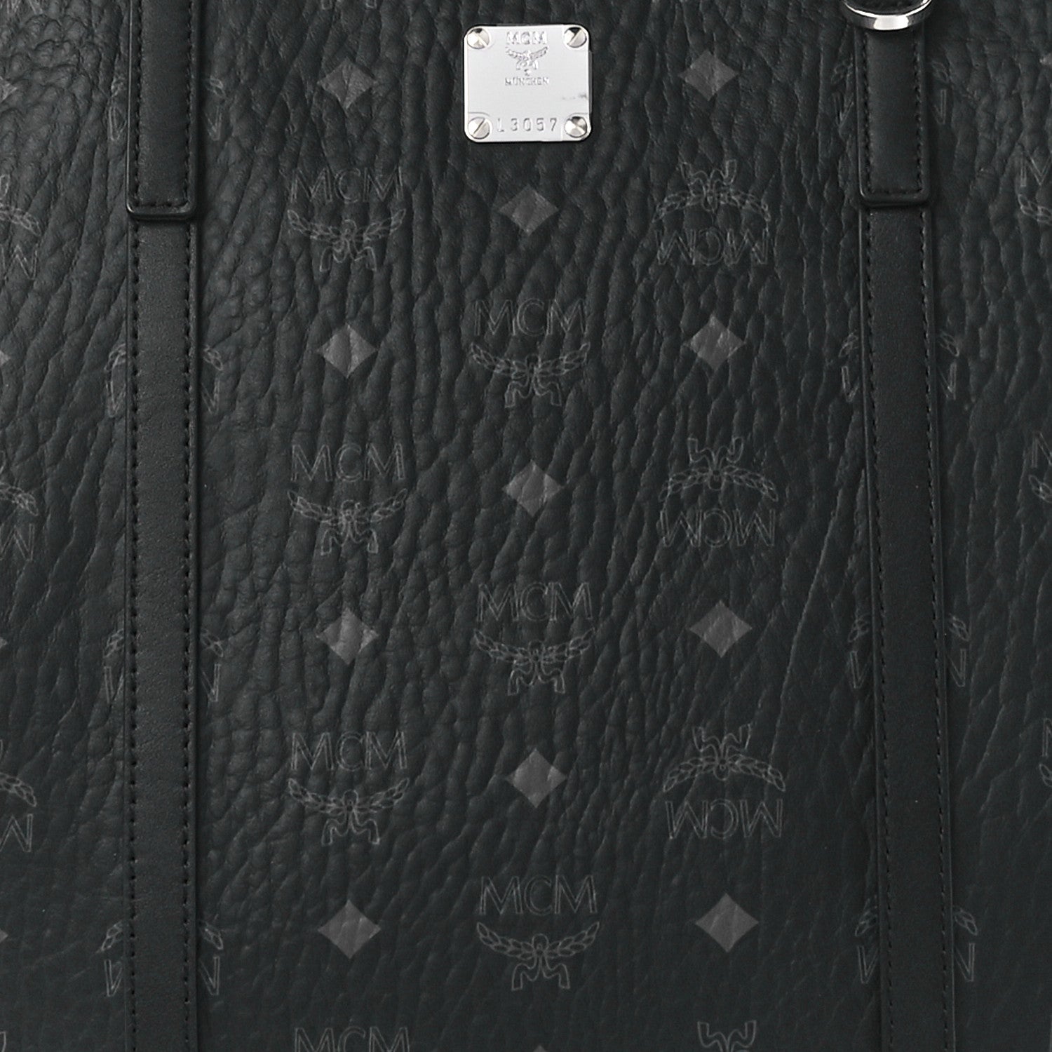 MCM Visetos Toni Shopper Tote Black 7 of 10