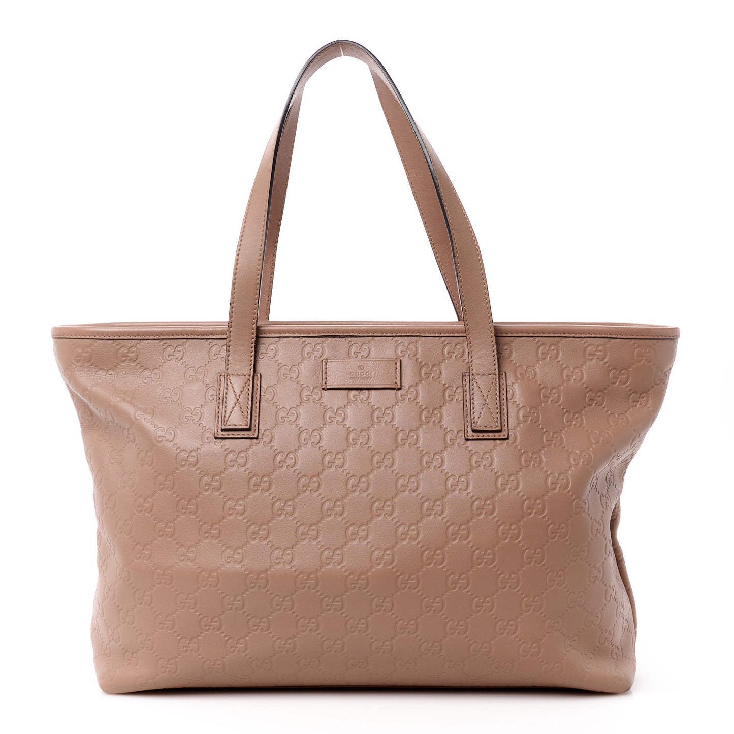Guccissima Medium Zippered Shopping Tote Rose Beige