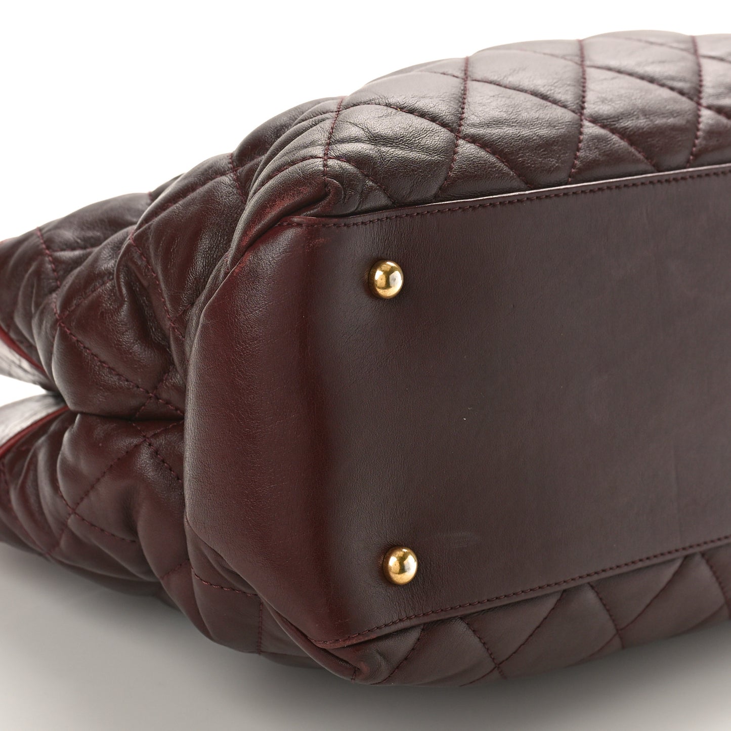 Calfskin Quilted Medium Soft Elegance Tote Burgundy