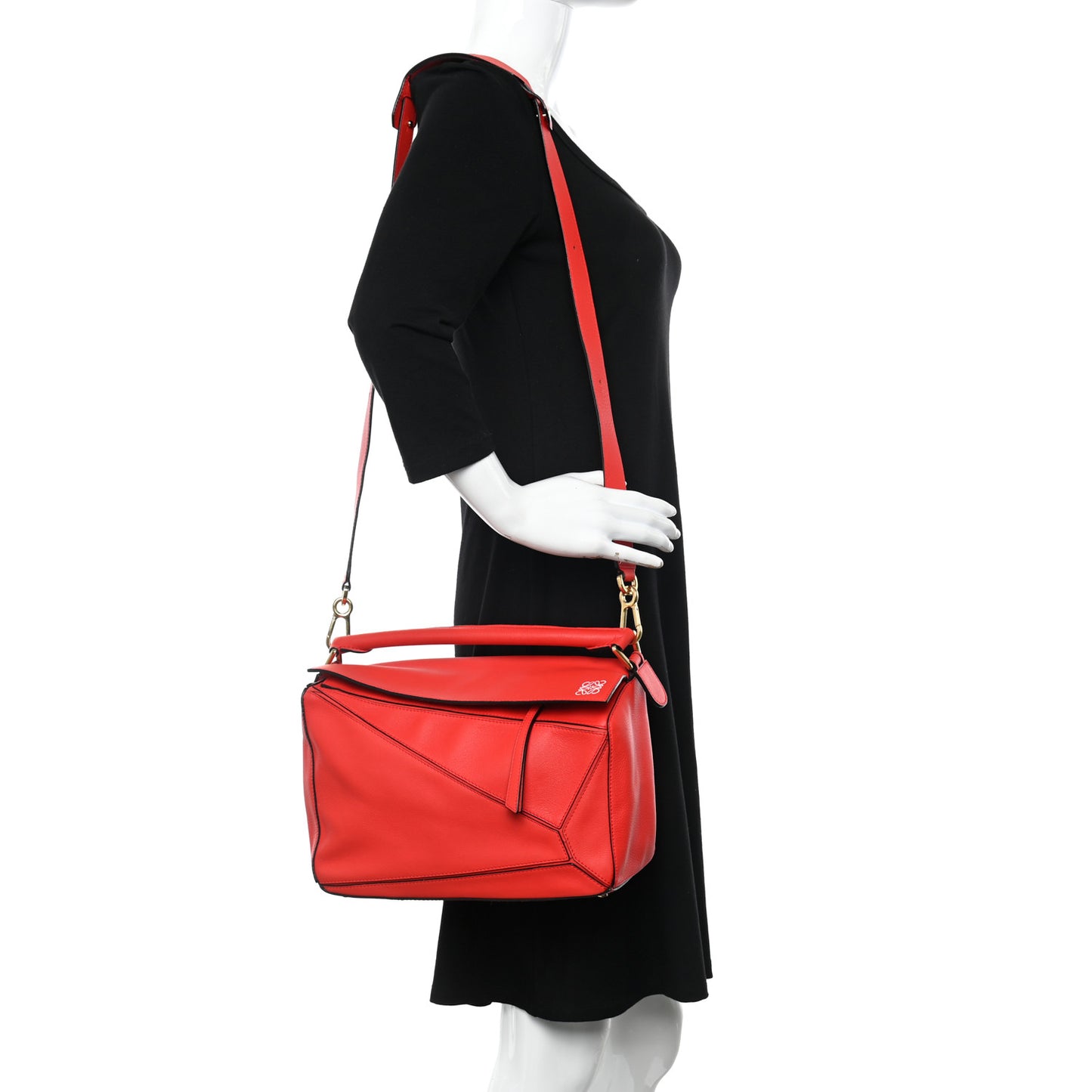 Calfskin Medium Puzzle Bag Scarlet