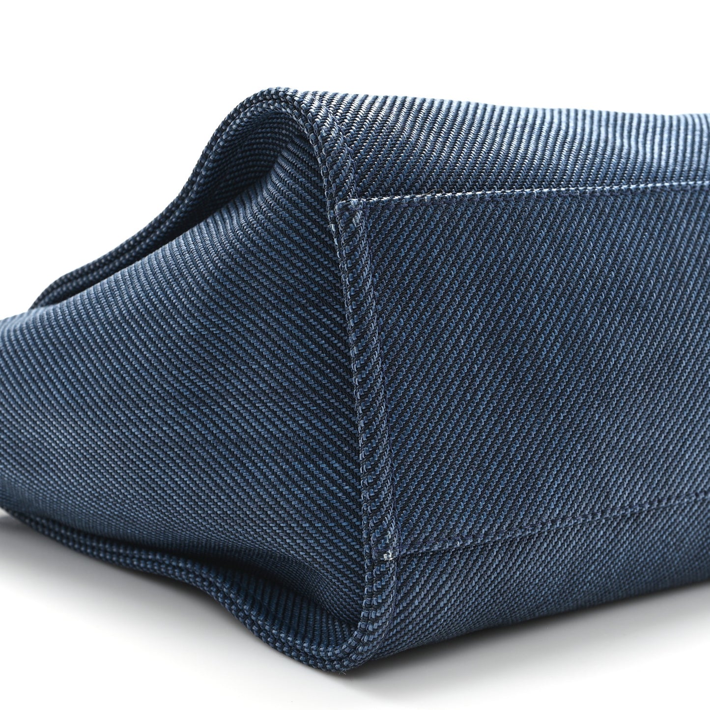 Mixed Fibers Calfskin Medium Deauville Tote Navy Blue