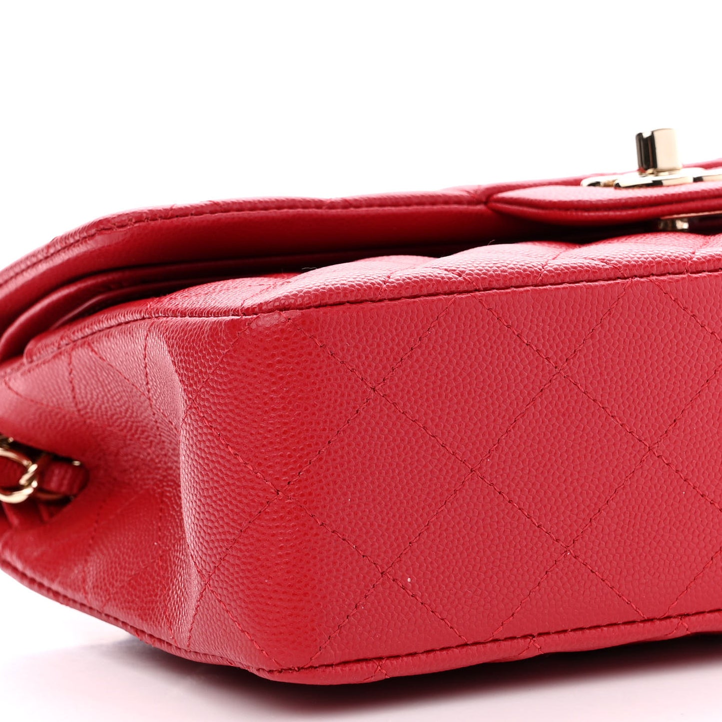 Caviar Quilted Small Double Flap Red