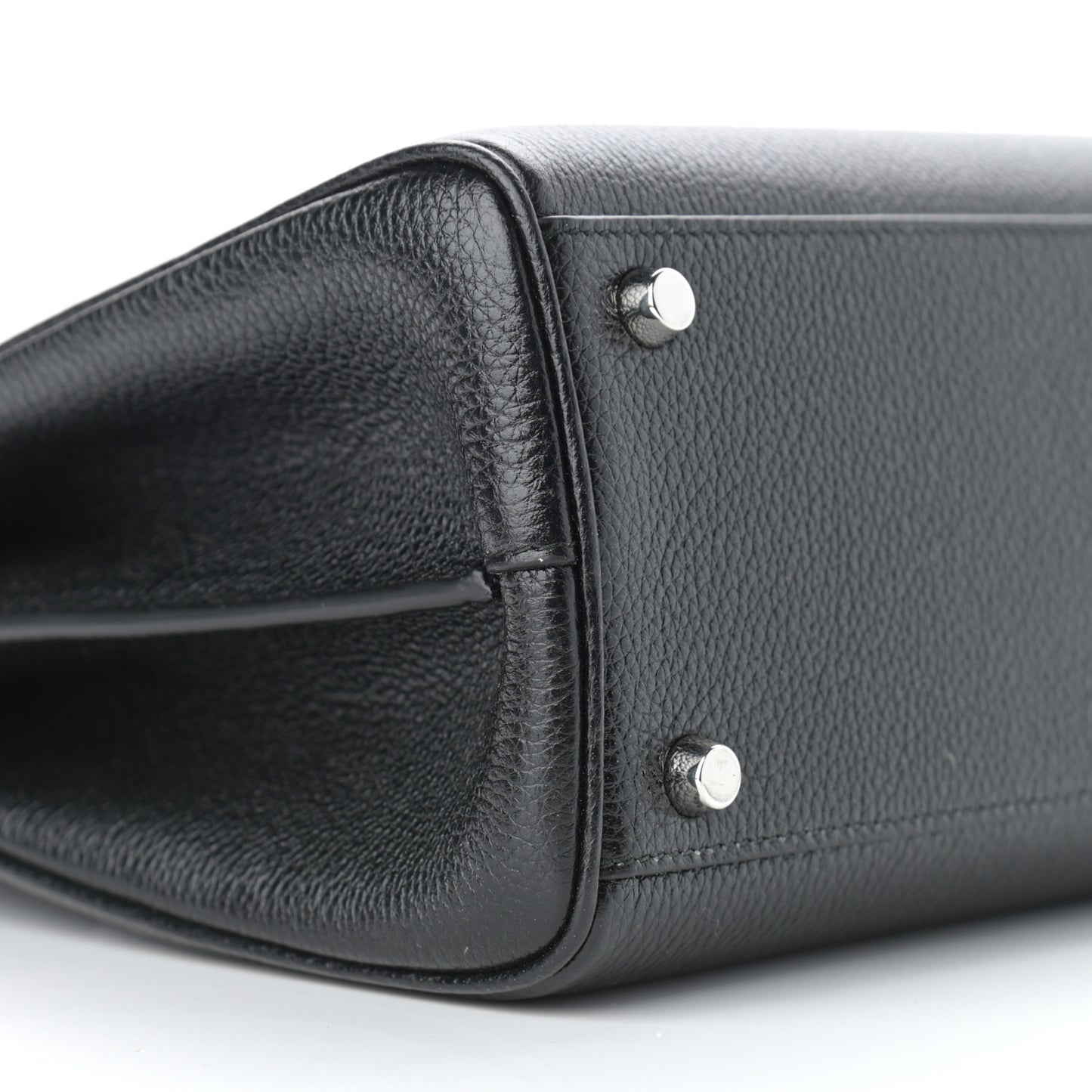 Grainy Calfskin Small Zumi Top Handle Bag Black