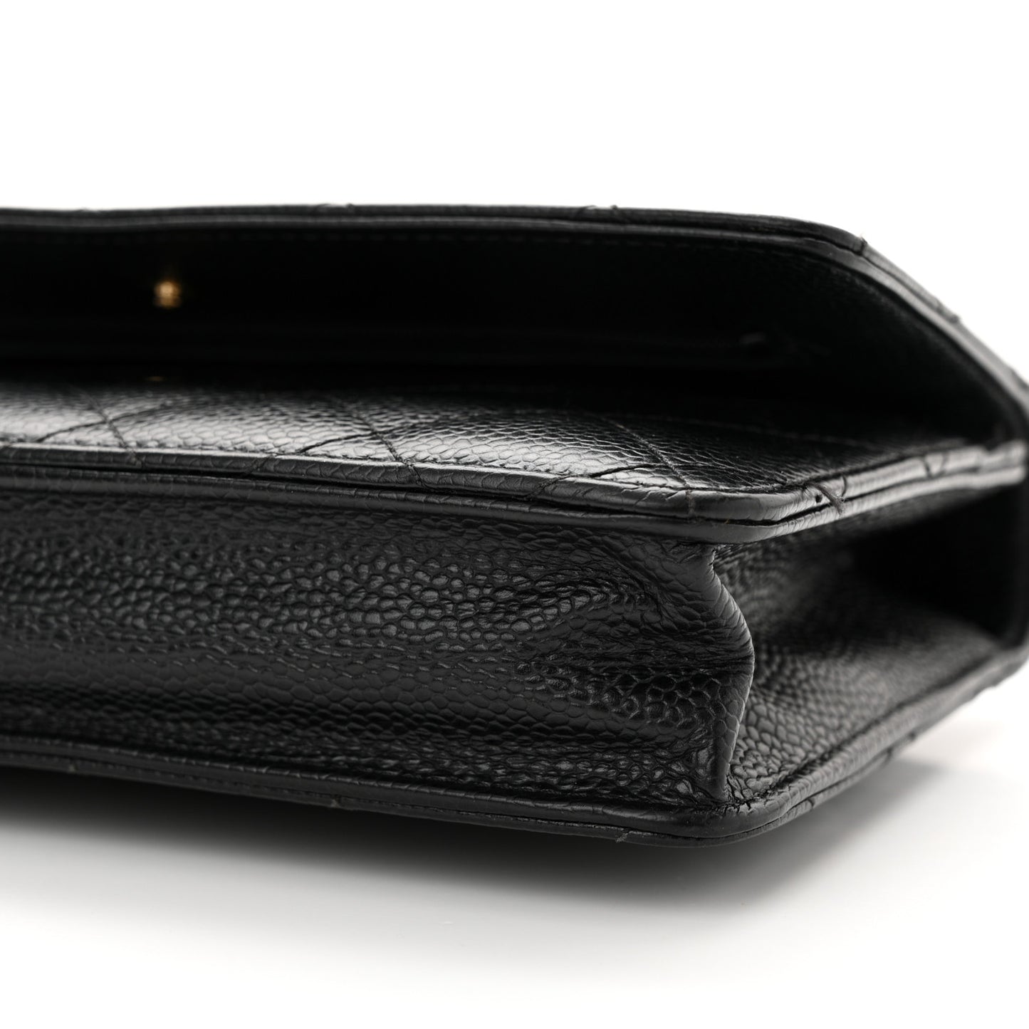 Caviar Quilted Wallet on Chain WOC Black