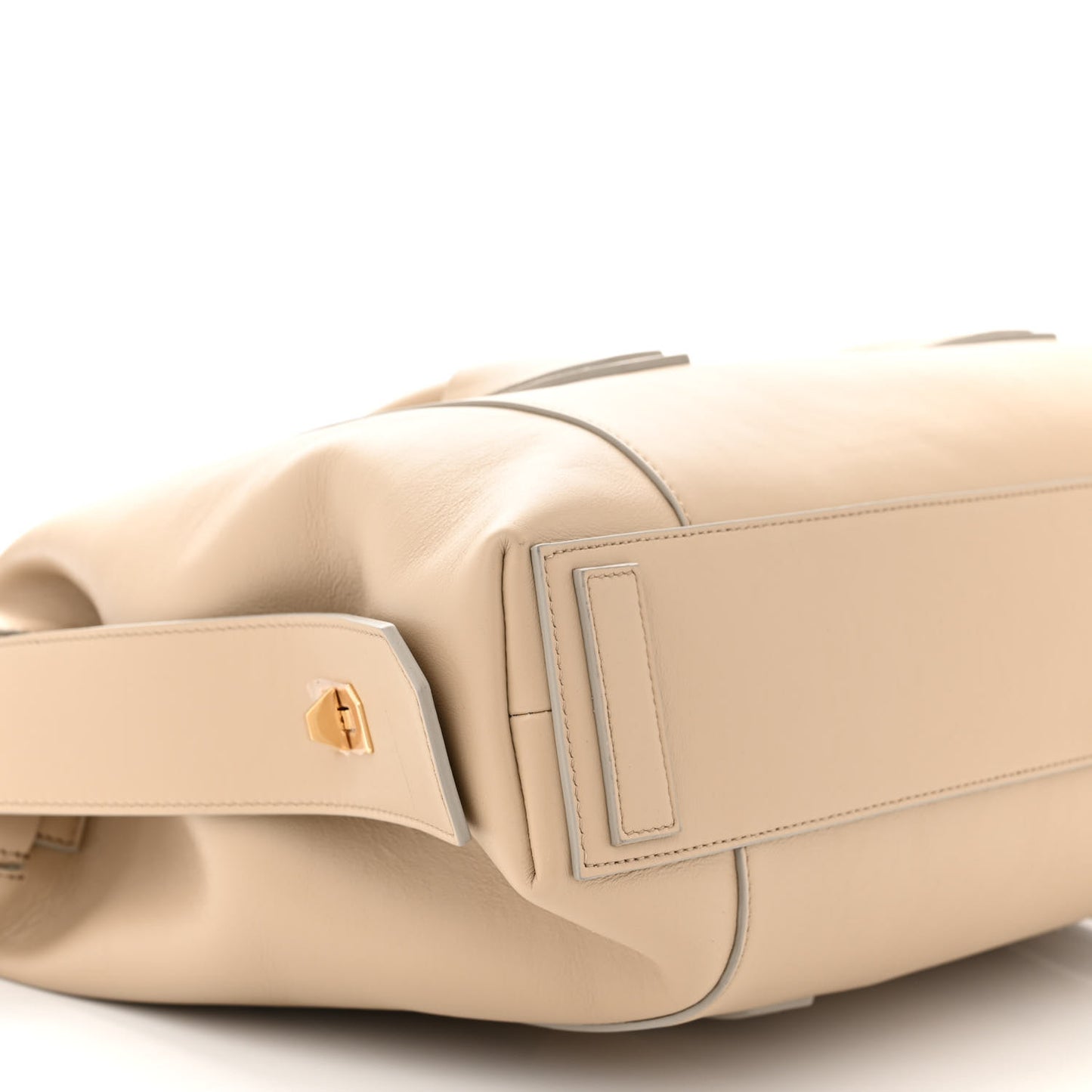 Smooth Calfskin Medium Antigona Soft Lock Duffle Bag Beige